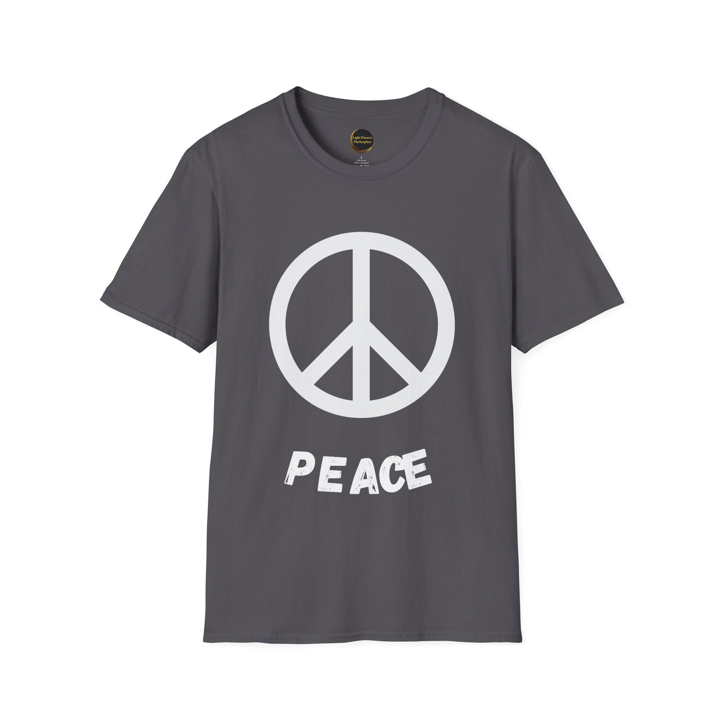 White Peace sign Adult T-Shirt – Love & Unity Graphic Tee | Love and Peace