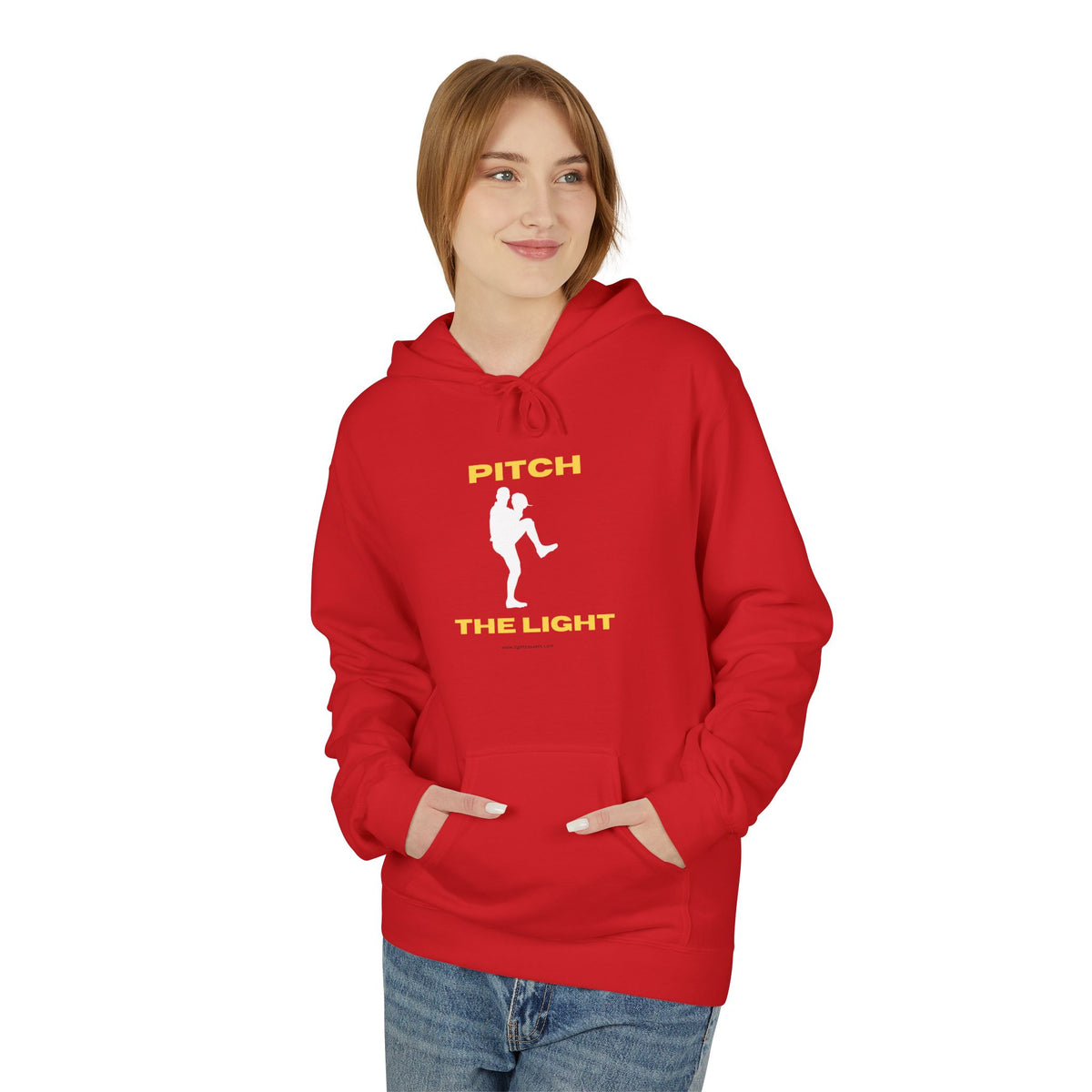 Adult Unisex Pitch The Light Hoodie – Baseball Silhouette Graphic Pullover