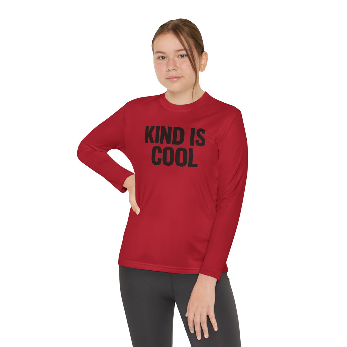 Youth Long Sleeve Tee — "Kind Is Cool" Positive Message Shirt