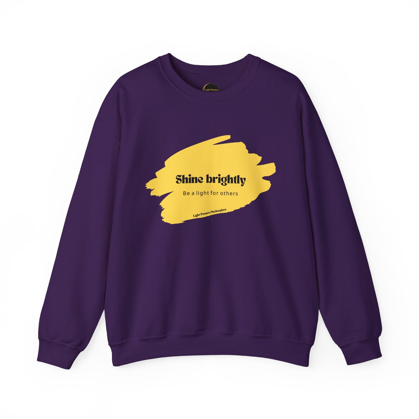 The Light Inspirational Crewneck Sweatshirt features a cozy, seamless design with uplifting yellow text, ideal for spreading warmth and positivity.