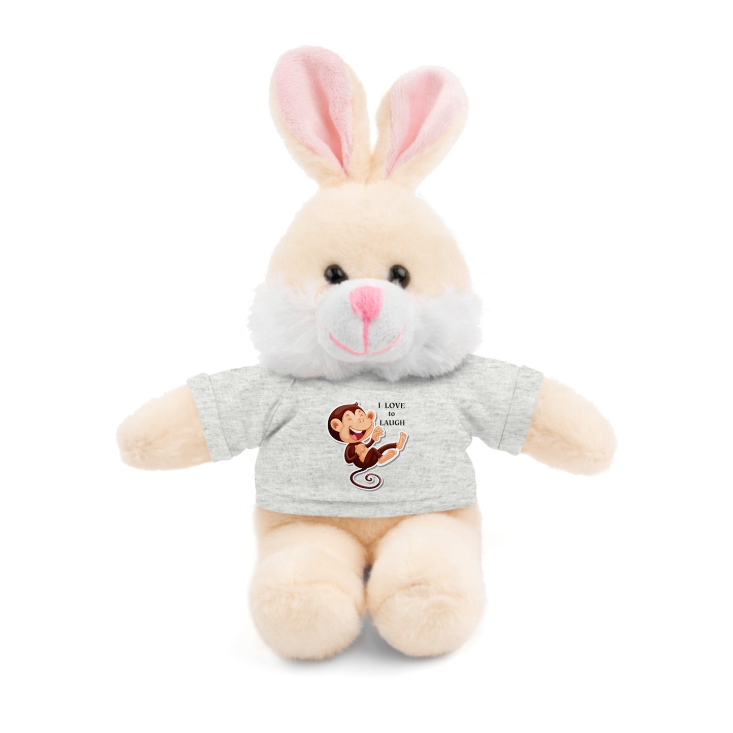 Cool Stuff Stuffies 6 Animals I Love to Laugh Monkey plush toy with removable T-shirt, featuring a cartoon monkey with a happy expression.