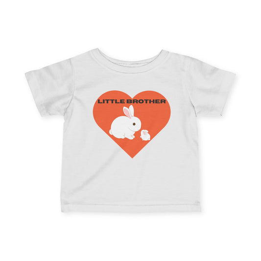 Baby Tee — "Little Brother" Heart Bunny Baby Shirt