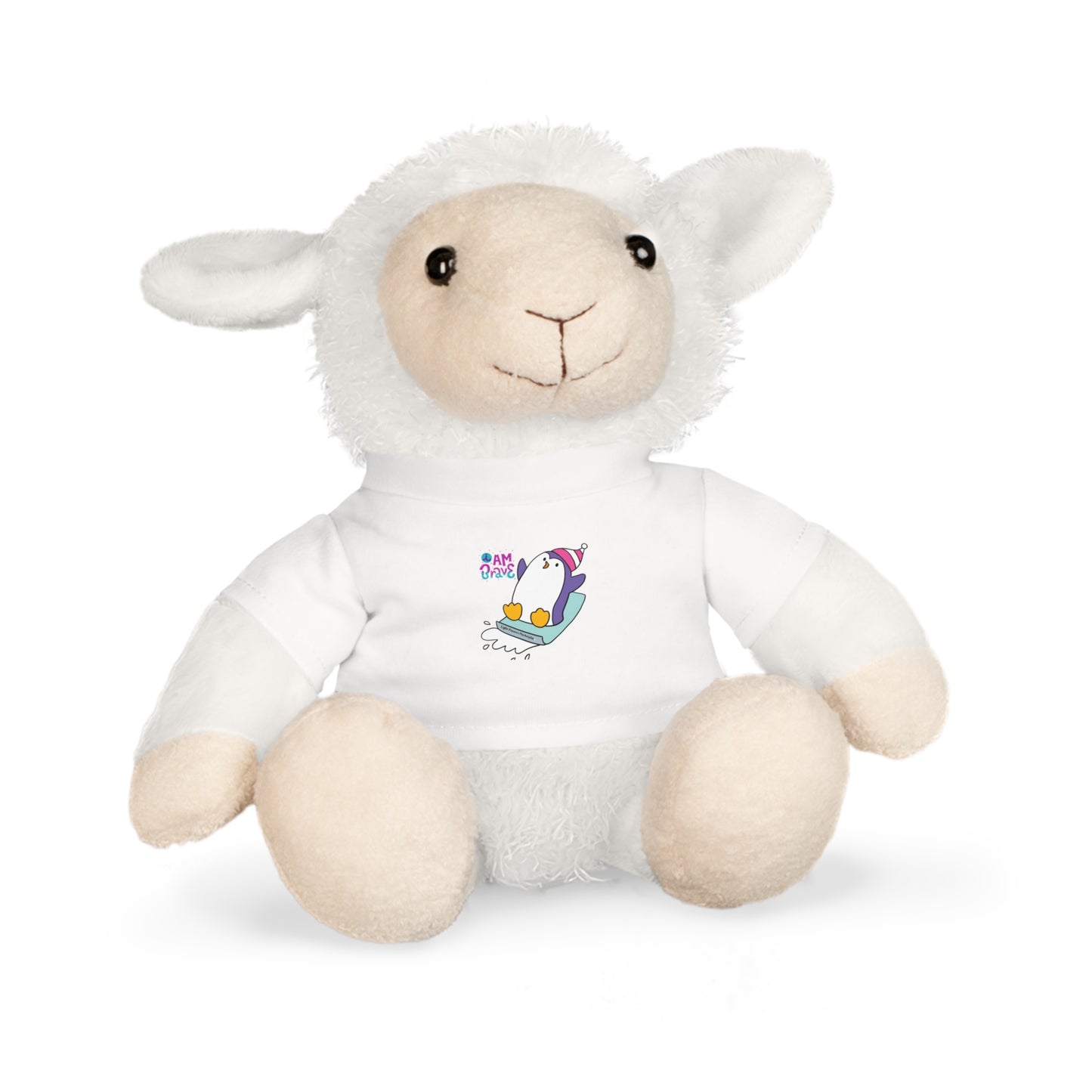 Cool Stuff Stuffies plush toy with a removable 'I am Brave' Penguin t-shirt, depicting a soft teddy bear perfect for comfort and encouragement.