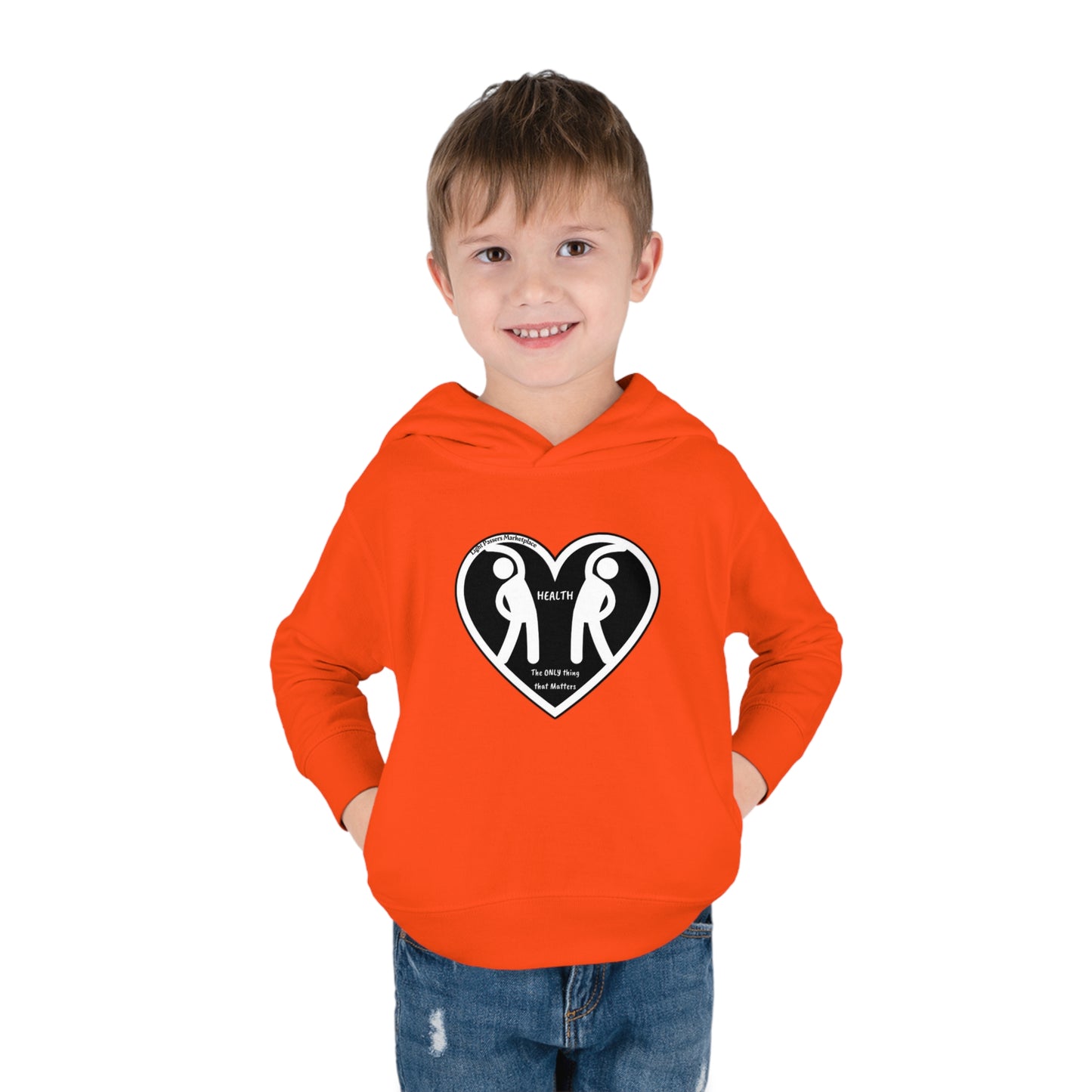 orange health fitness stretch toddler hoodie