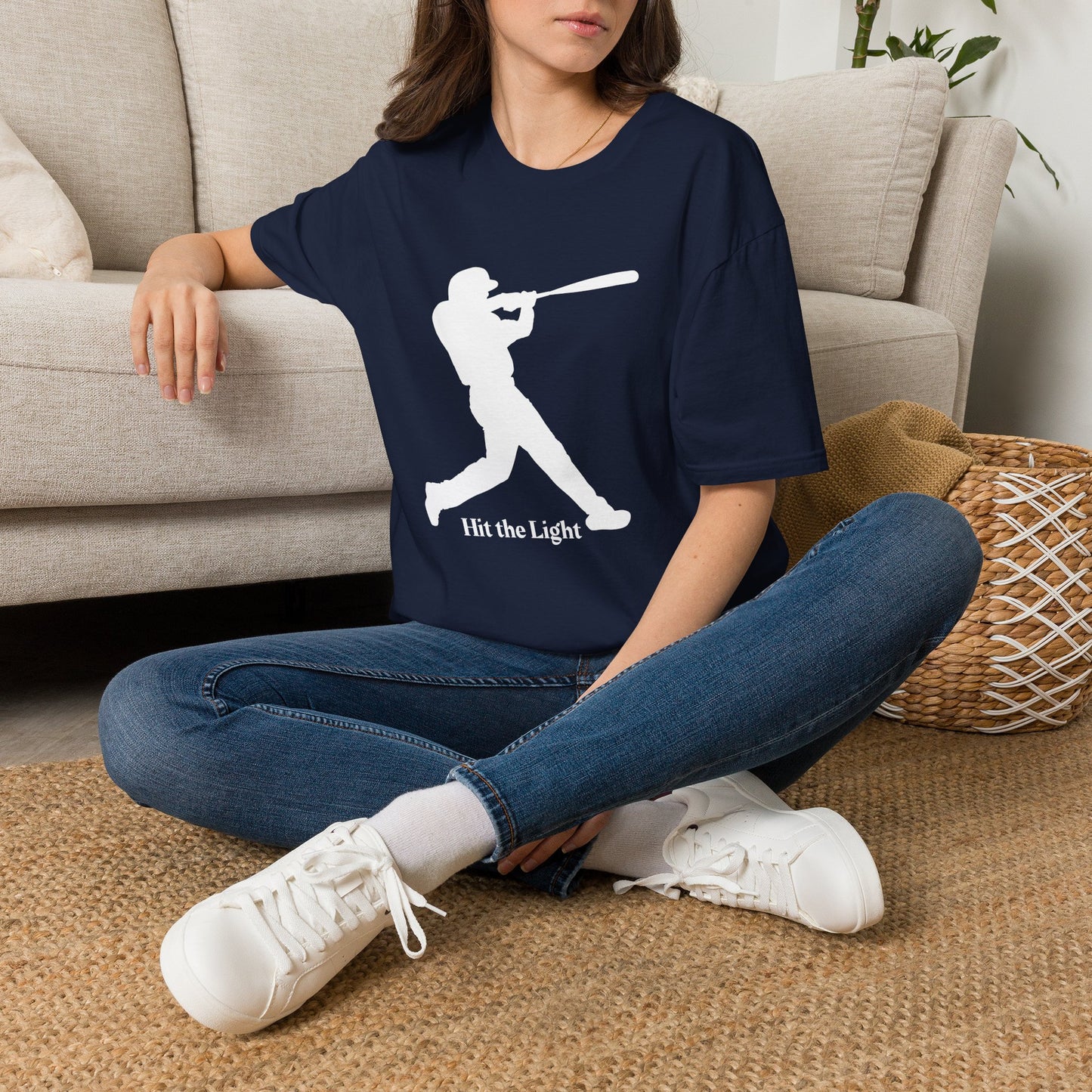 Adult Unisex T-shirt Hit the Light – Teamwork at Full Swing with white lettering