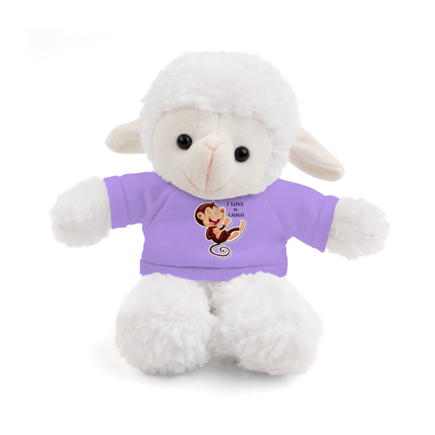 Cool Stuff Stuffies plush Monkey with a removable 'I Love to Laugh' shirt, ideal for kids who enjoy cuddly toys.