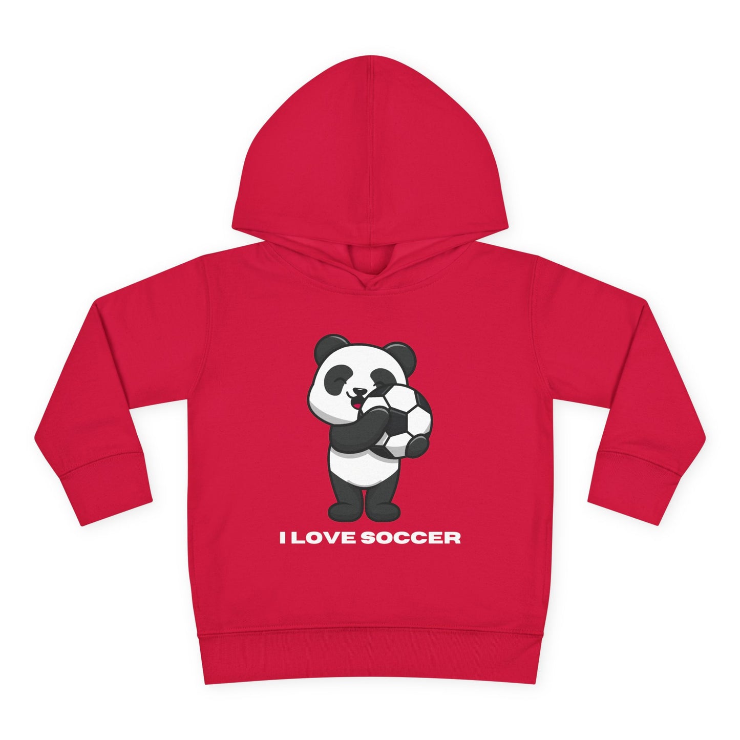 Toddler Hoodie — Cute Panda "I Love Soccer" Pullover Hoodie for Kids