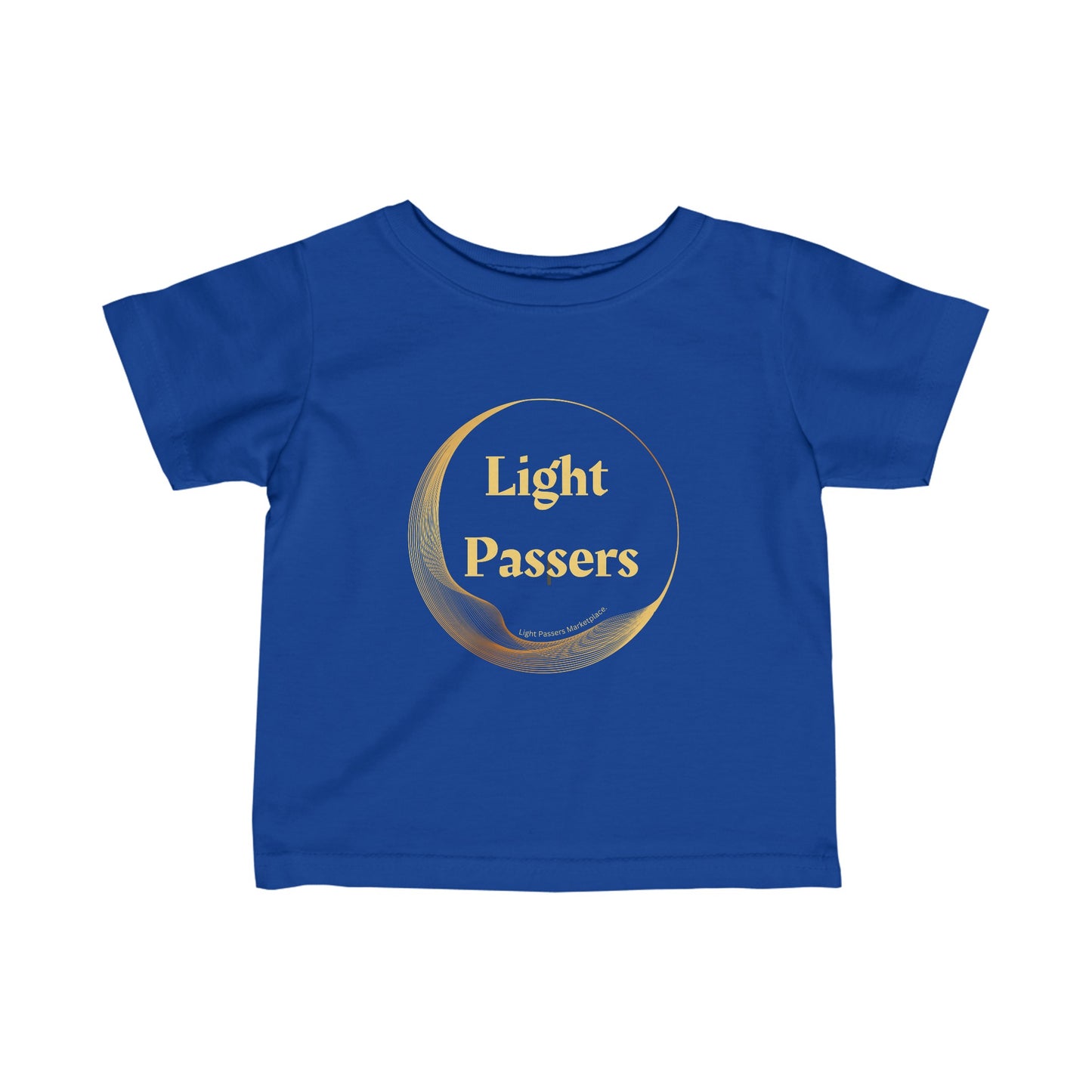 Infant fine jersey tee with Light Passers logo, side seams, ribbed knitting, and taped shoulders for comfort and durability. 100% Combed ringspun cotton, 4.5 oz/yd², classic fit.