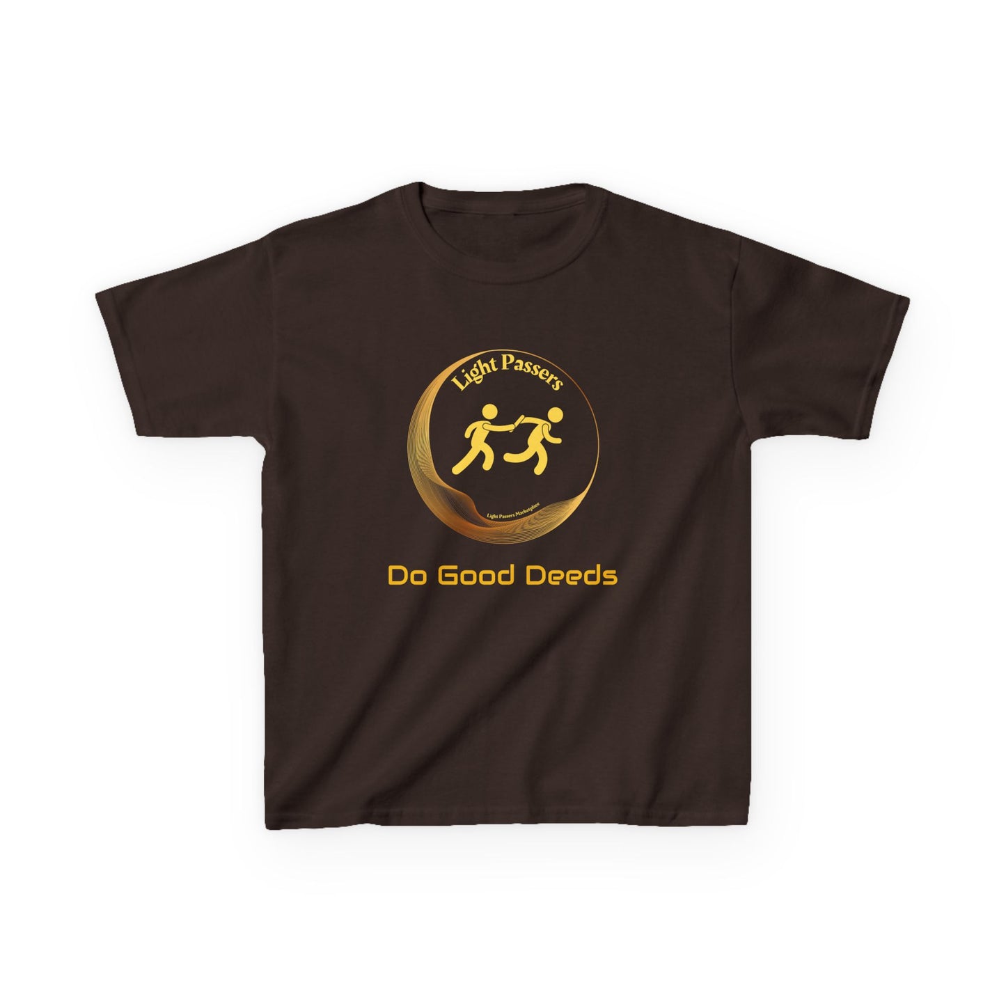 Youth T-Shirt featuring Pass the Light Relay logo, promoting kindness and positivity. Made from soft US cotton with a classic crew neckline for comfort.