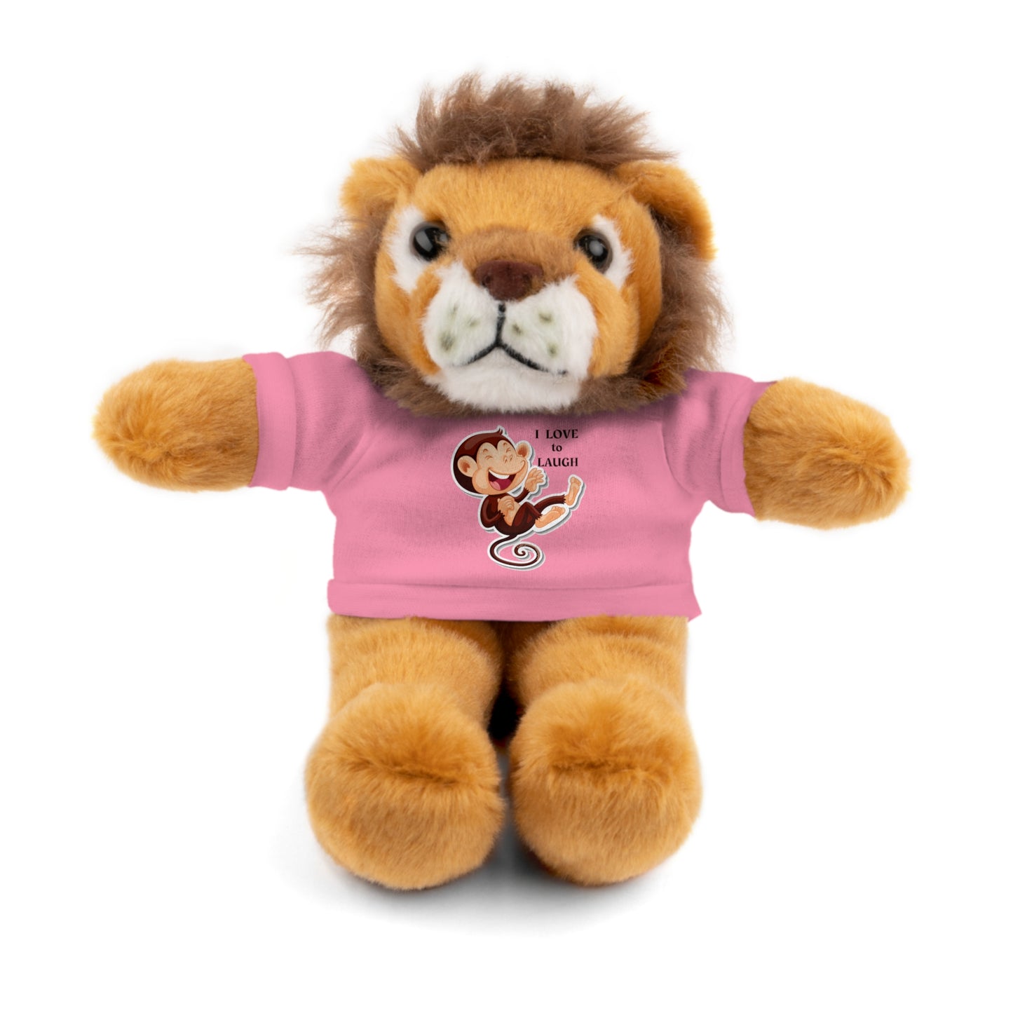 Cool Stuff Stuffies 6 Animals I Love to Laugh Monkey plush with removable T-shirt, featuring a laughing monkey design. Ideal for cuddling and play.