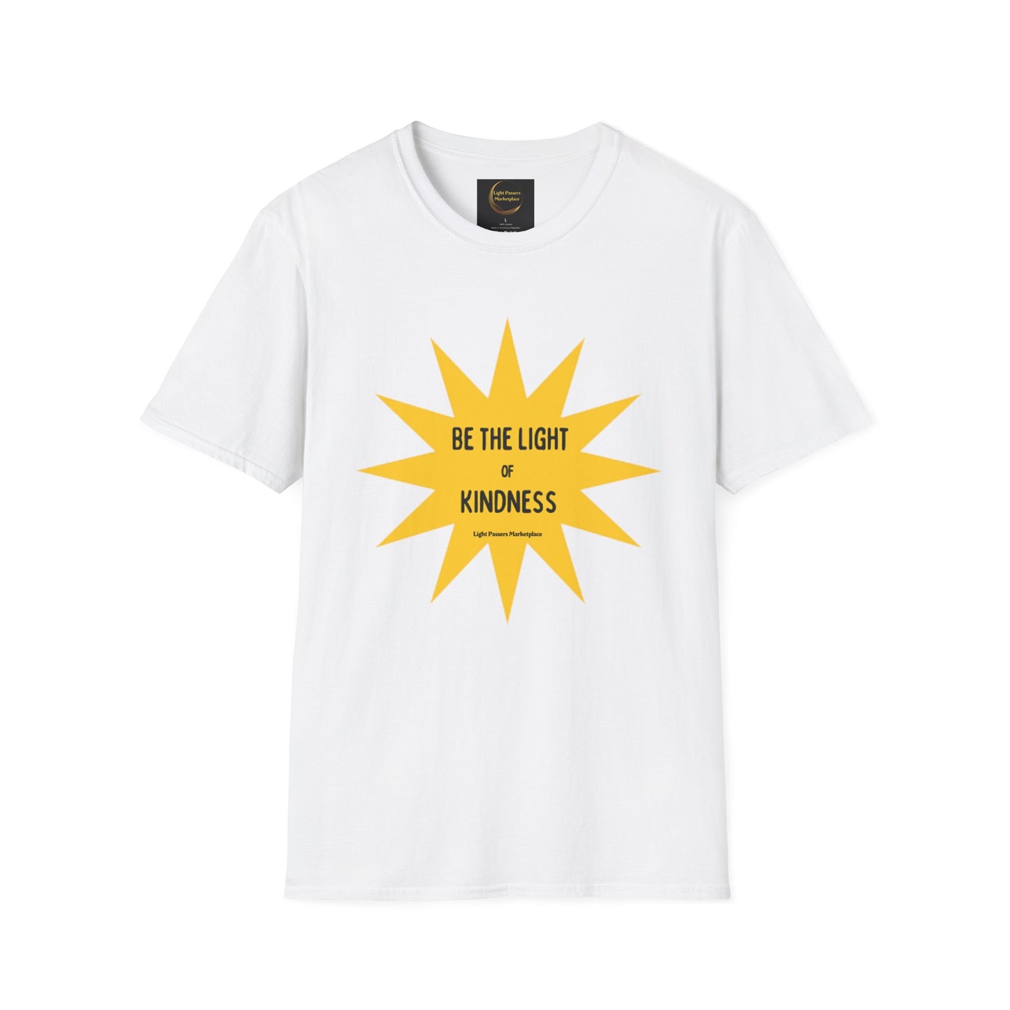 A unisex heavy cotton tee featuring a yellow star design and black text. Smooth surface for vivid printing, no side seams, and tape on shoulders for durability. 100% cotton. Classic fit.