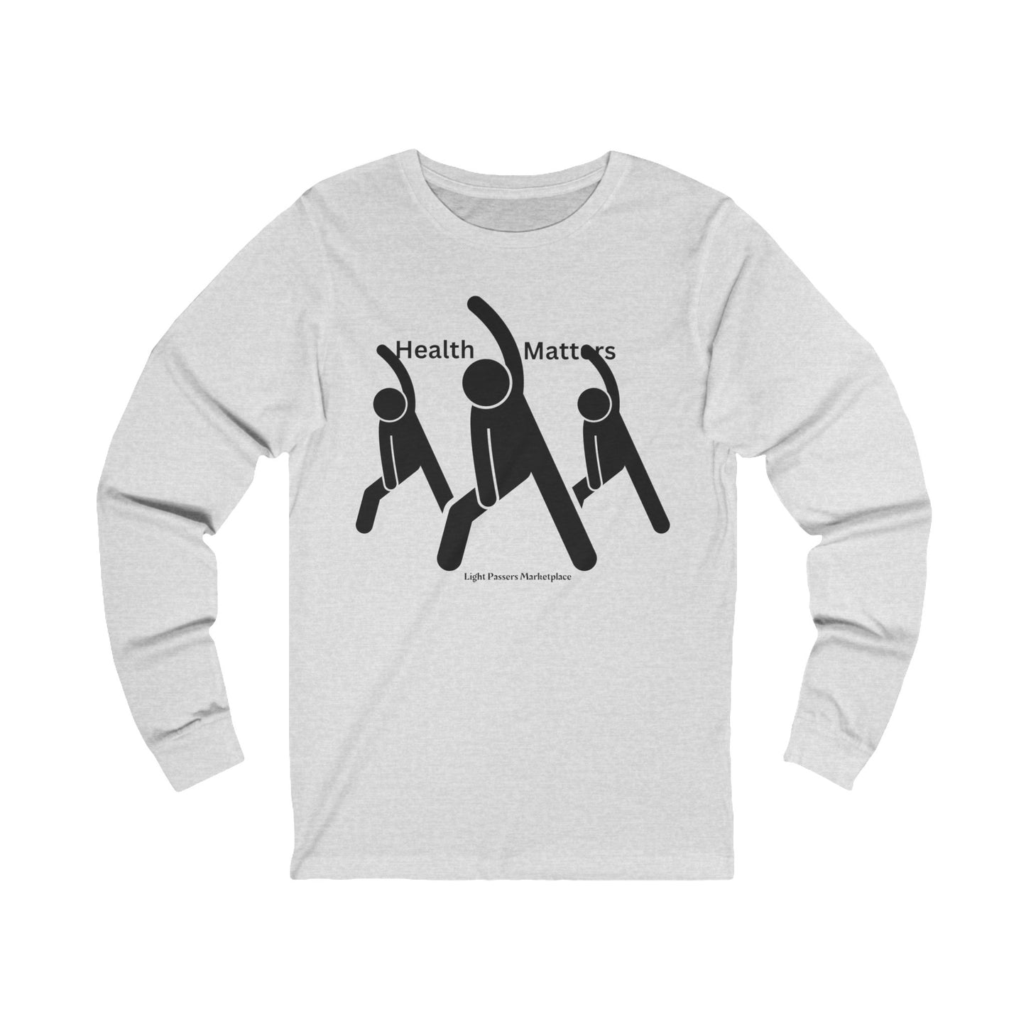 Health Matters 3 people stretching Adult Unisex Silver