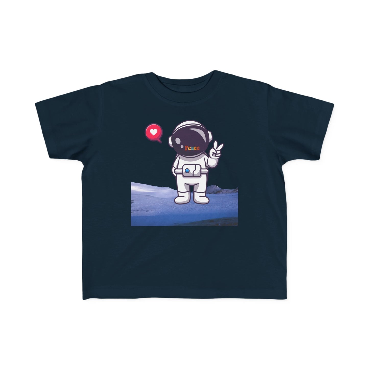Toddler Tee — Cute Astronaut Peace Sign Kids Shirt