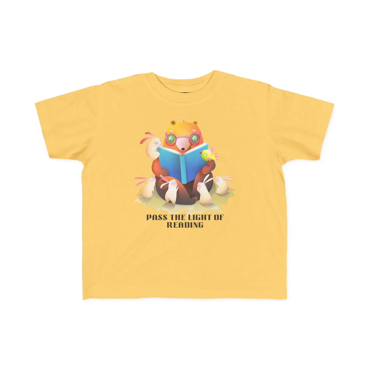 Toddler T-Shirt — Cute Reading Fox "Pass The Light Of Reading" Kids Tee