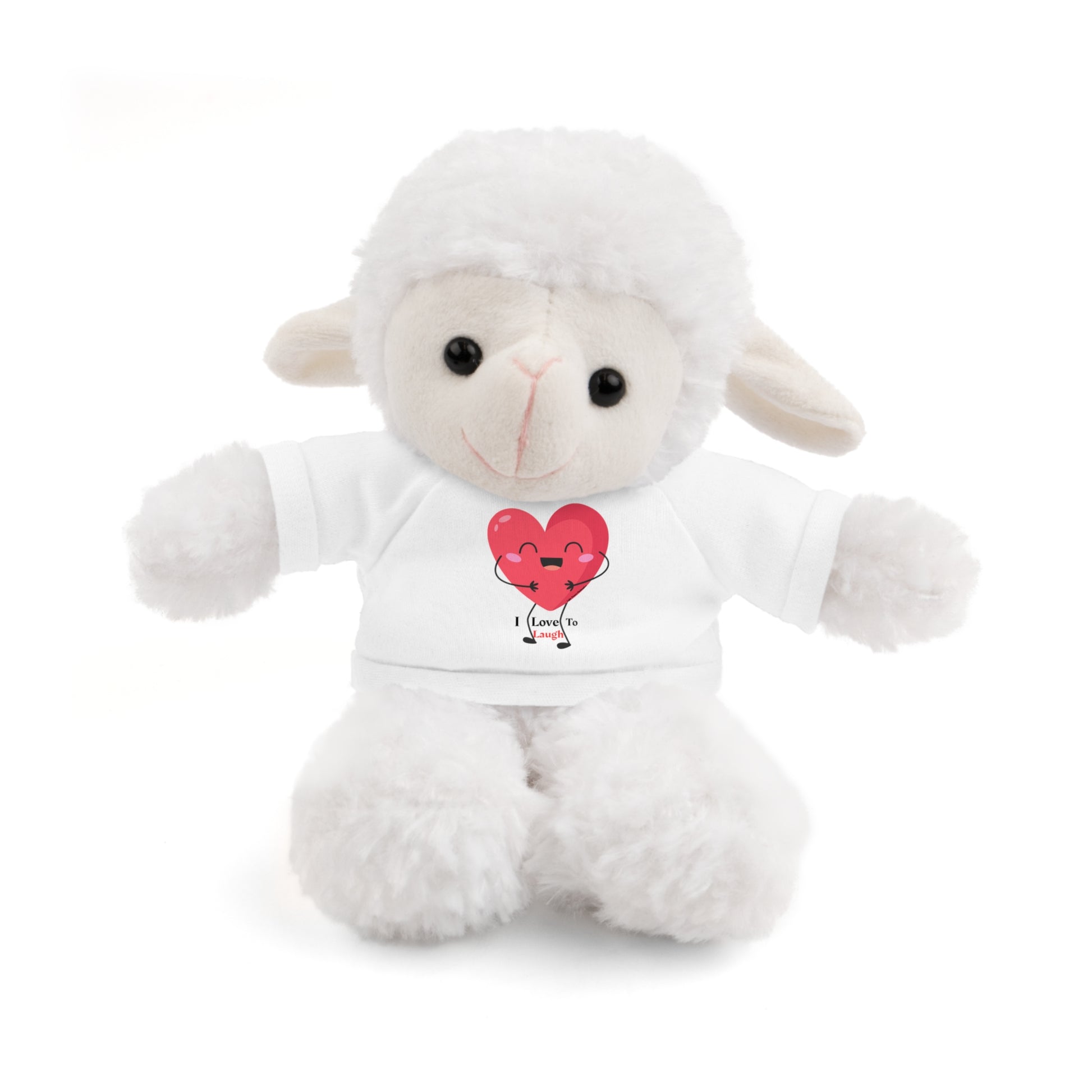Cool Stuff Stuffies Choice of 6 Animals I Love to Laugh Heart Removable T-shirt features a plush stuffed animal with a customizable shirt, perfect for gifting.