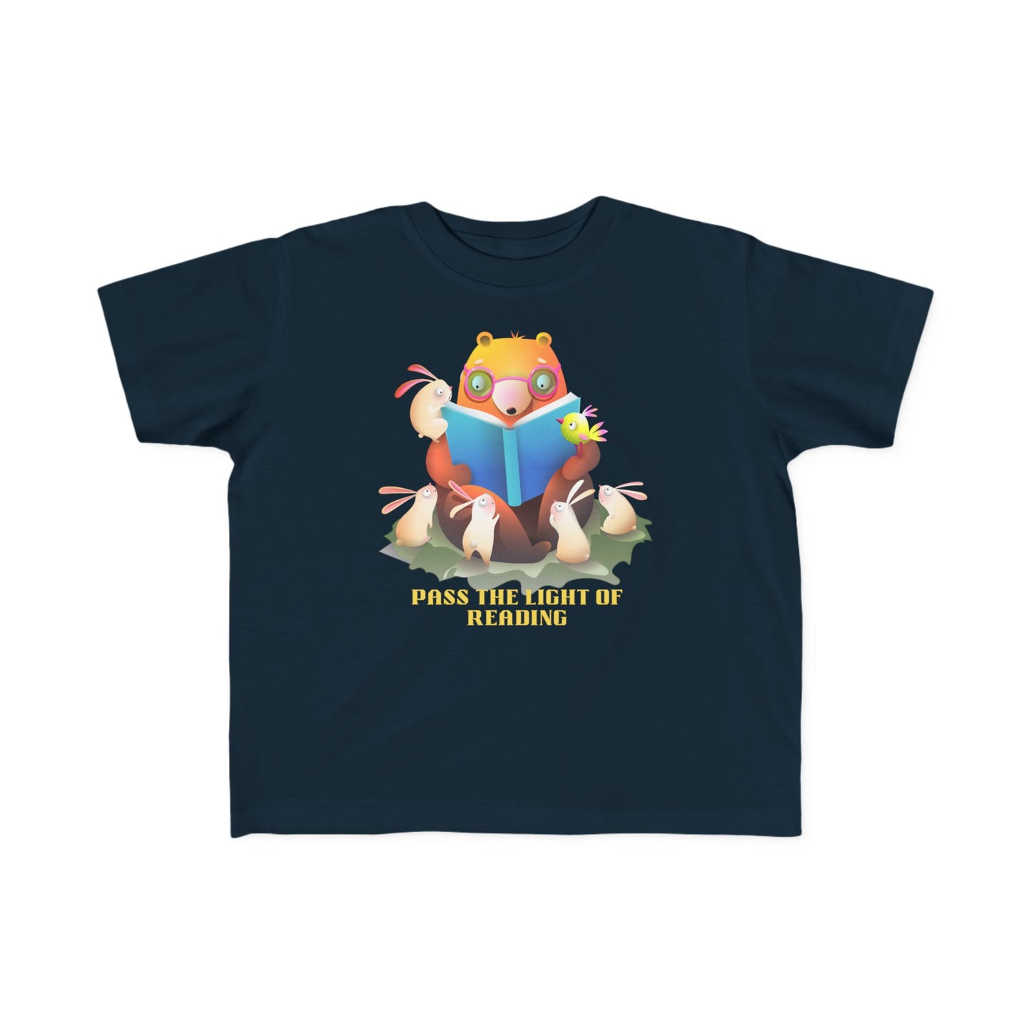 Toddler T-Shirt — Cute Reading Fox "Pass The Light Of Reading" Kids Tee