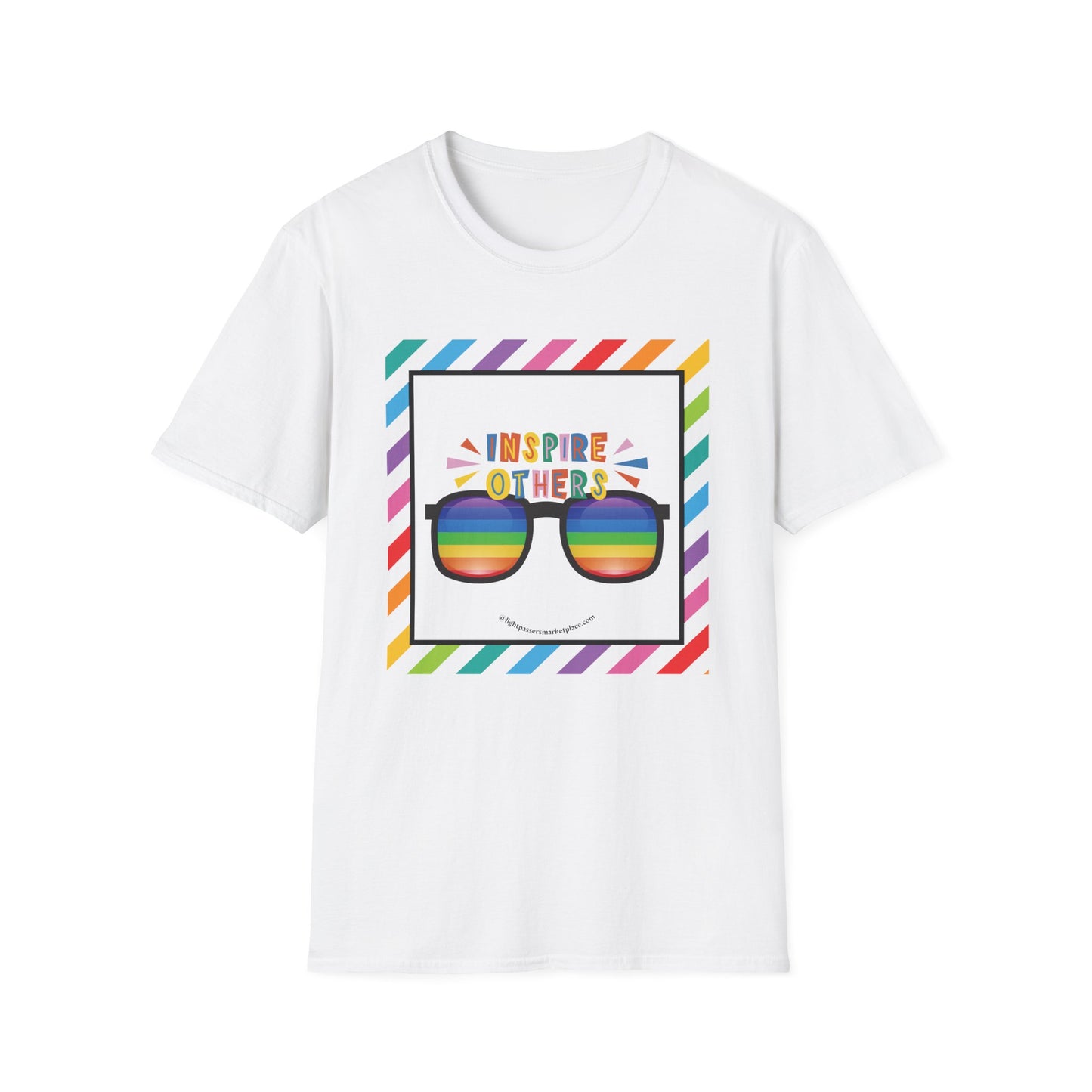 Unisex T-shirt, Light Inspire Others Look, with vibrant print, promoting positivity and individuality. Made from soft, ethically sourced cotton, ideal for casual and uplifting occasions.