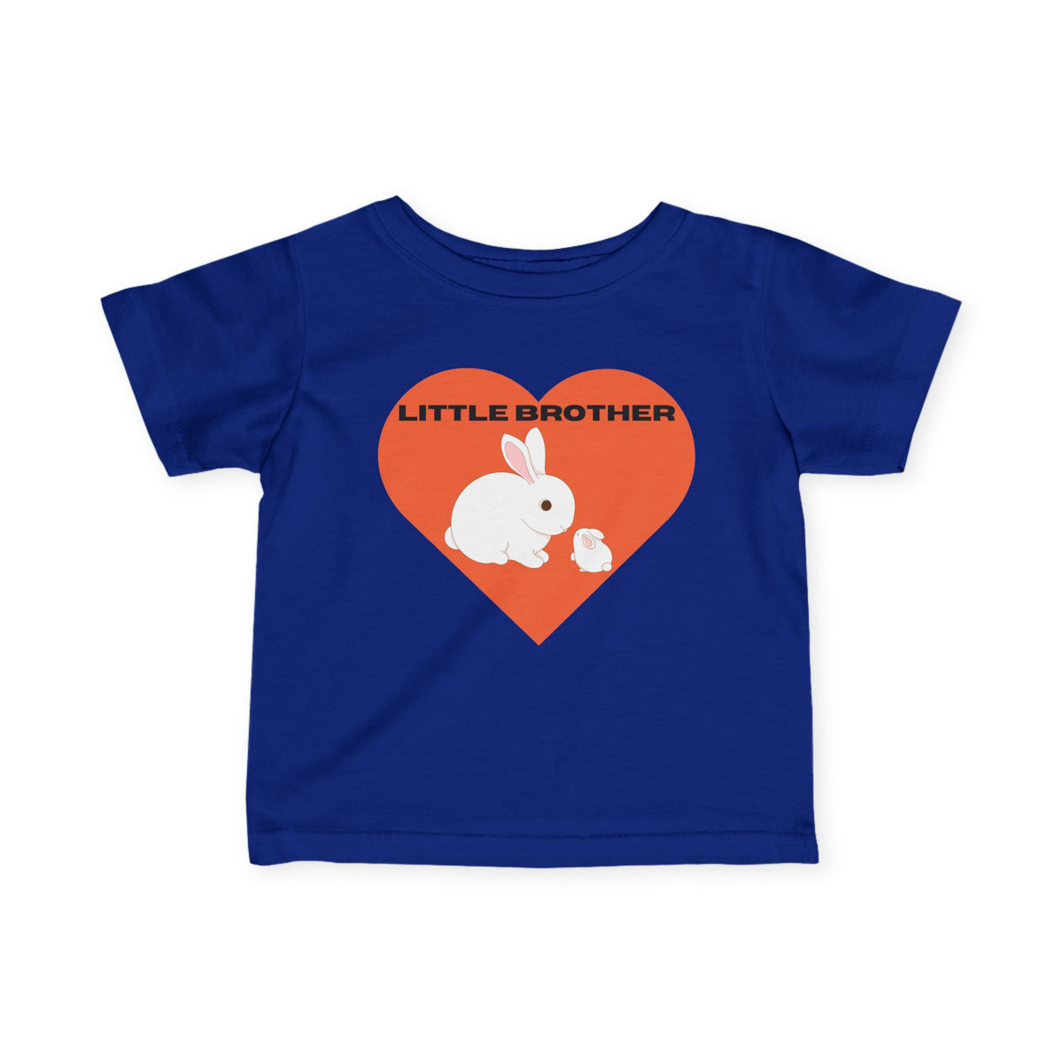 Baby Tee — "Little Brother" Heart Bunny Baby Shirt