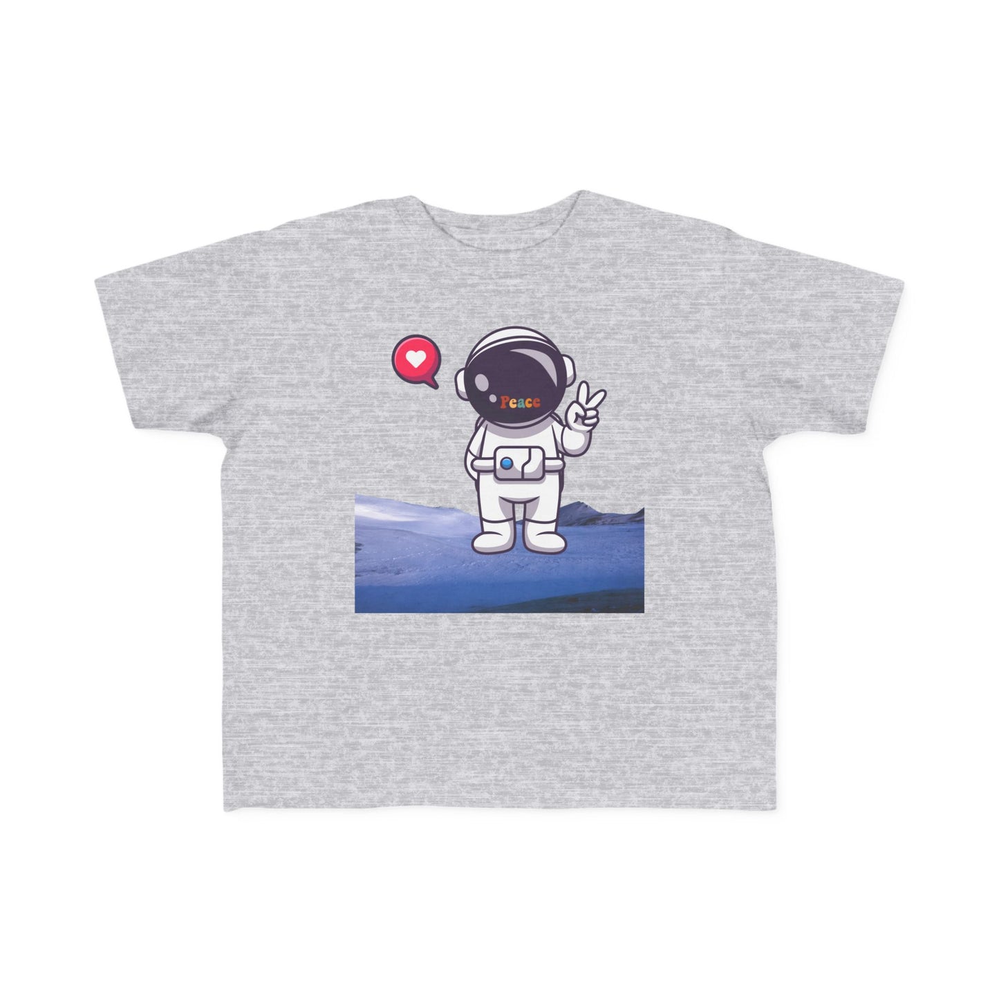 Toddler Tee — Cute Astronaut Peace Sign Kids Shirt