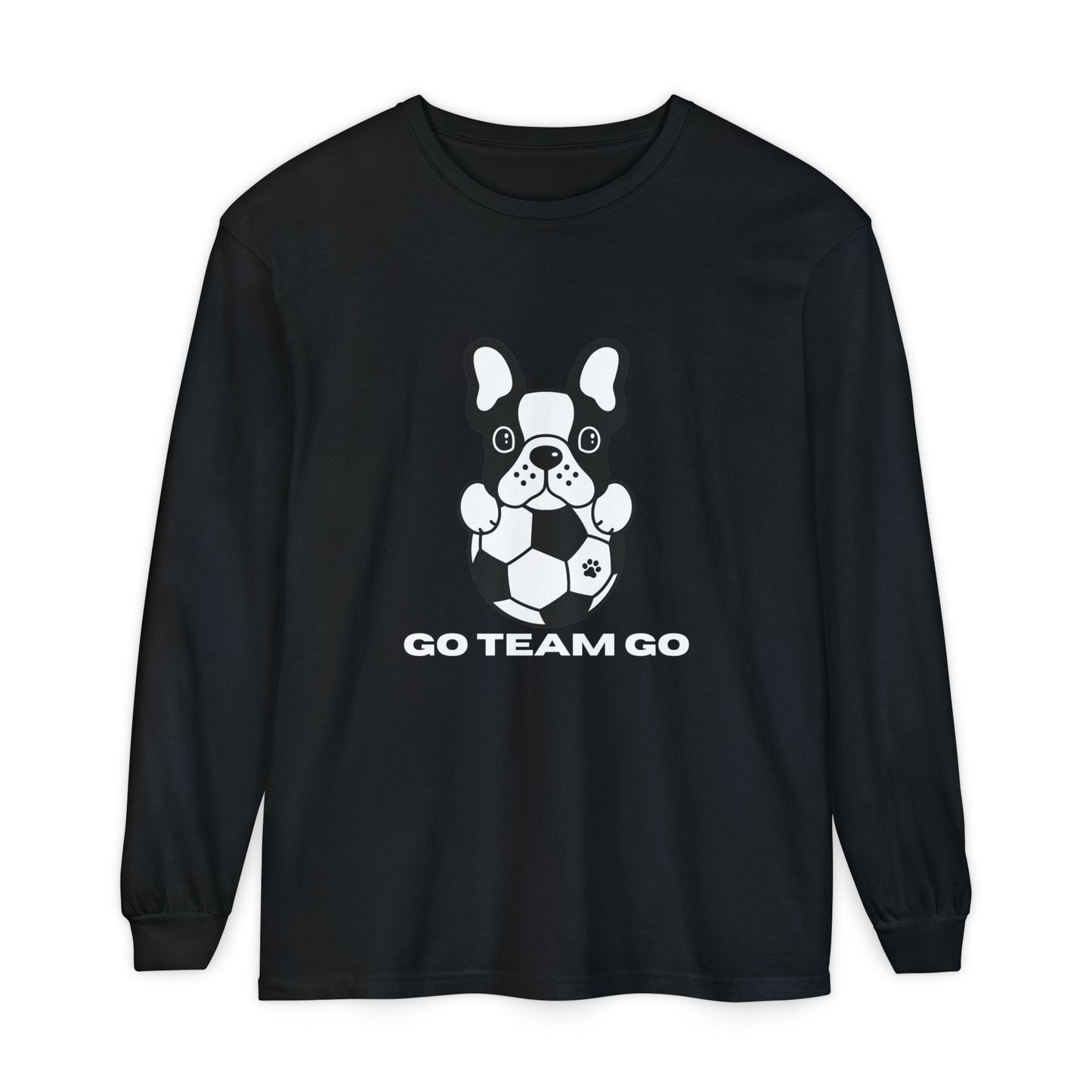 Teams Soccer Dog Adult Unisex Garment-dyed Long Sleeve T-shirt