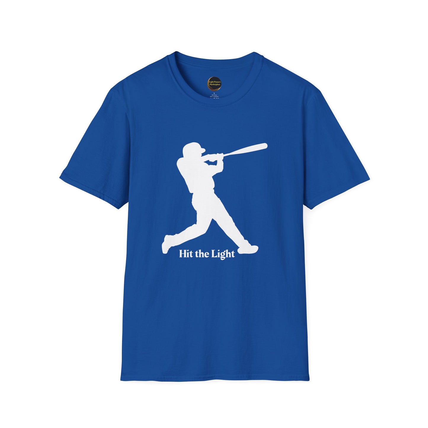 Adult Unisex T-shirt Hit the Light – Teamwork at Full Swing with white lettering