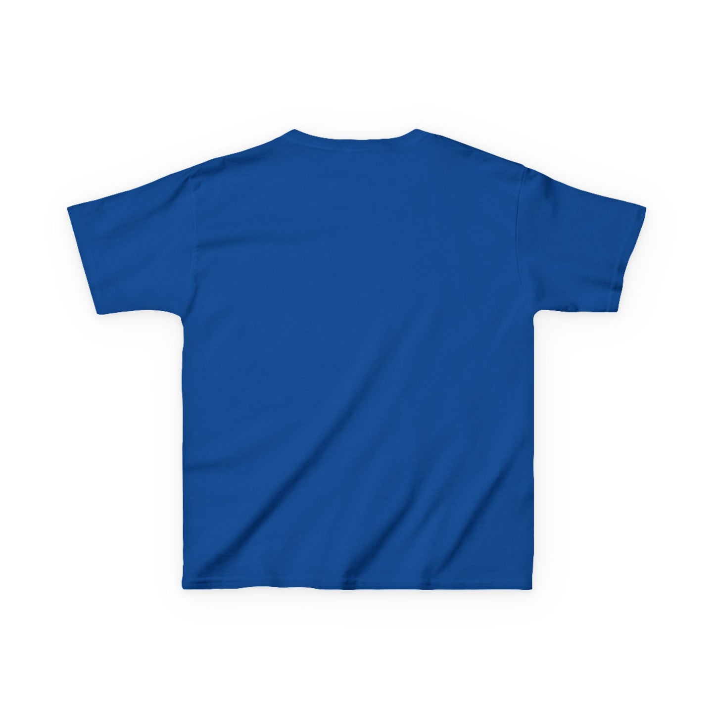 Teams Girl Hit the Light Color Image Youth T-shirt shown flat from the back, highlighting its solid-blue design, crafted for durability and everyday comfort.