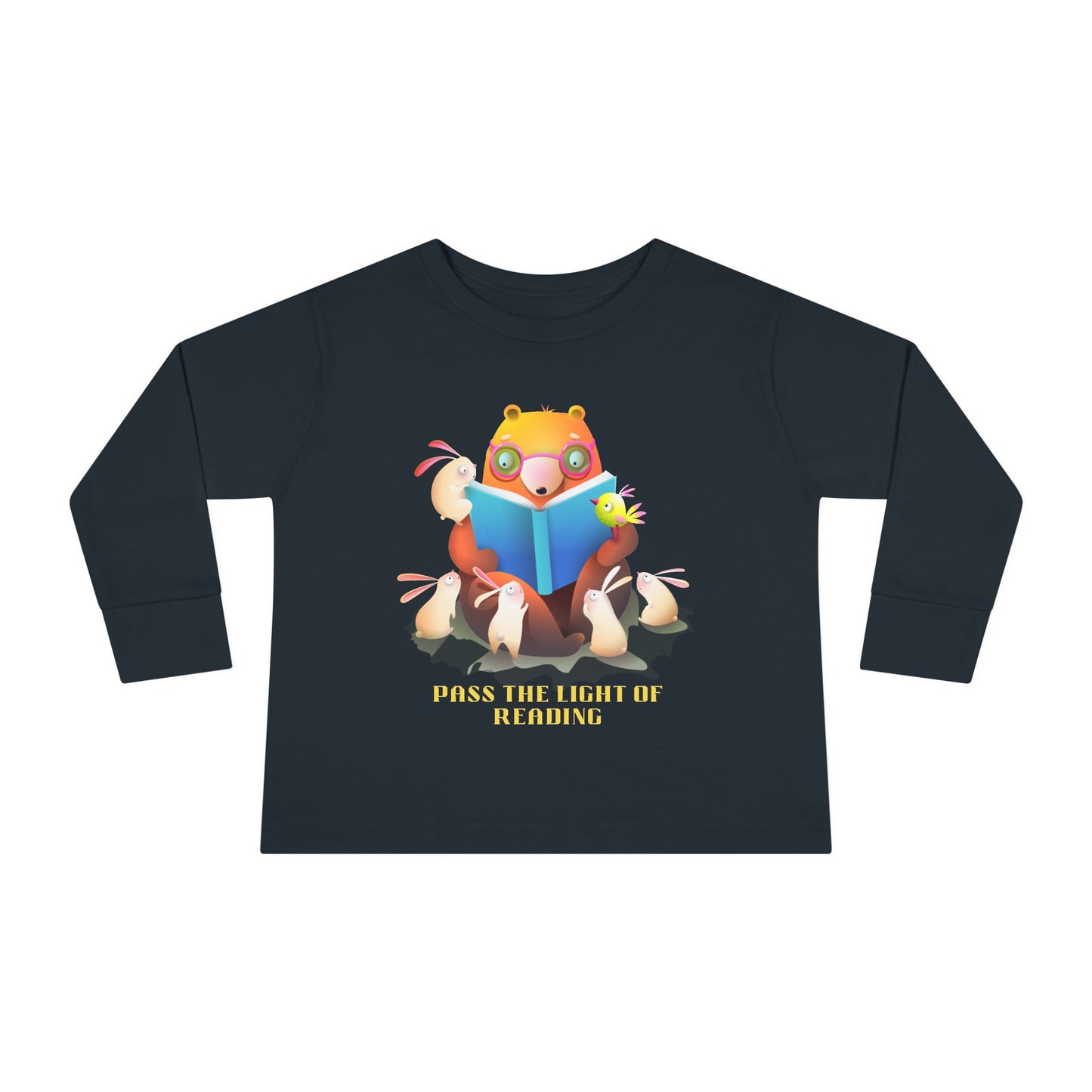Toddler Tee — Cute Fox Reading 'Books and Bears' Long Sleeve Shirt for Kids