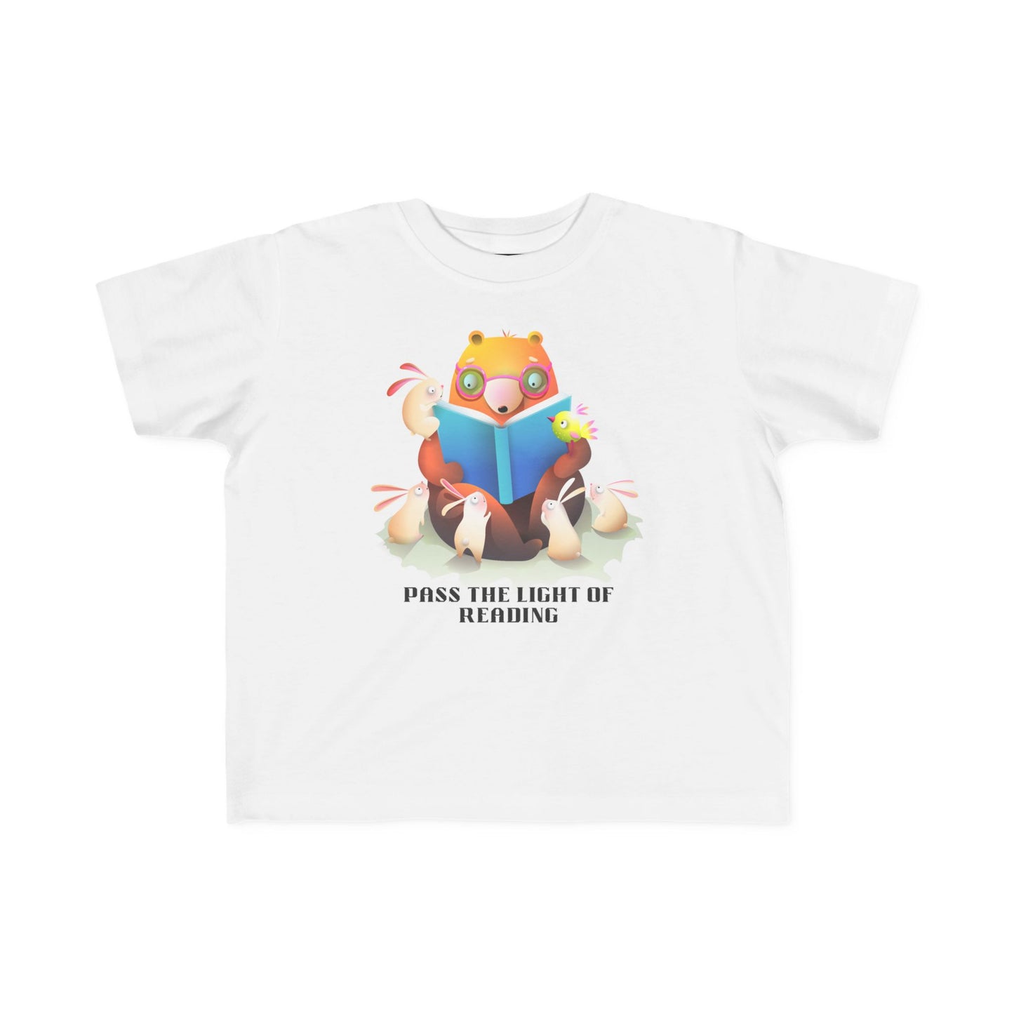 Toddler T-Shirt — Cute Reading Fox "Pass The Light Of Reading" Kids Tee