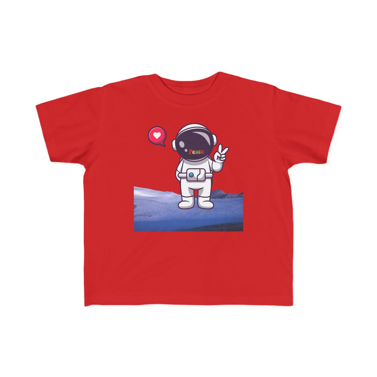 Toddler Tee — Cute Astronaut Peace Sign Kids Shirt