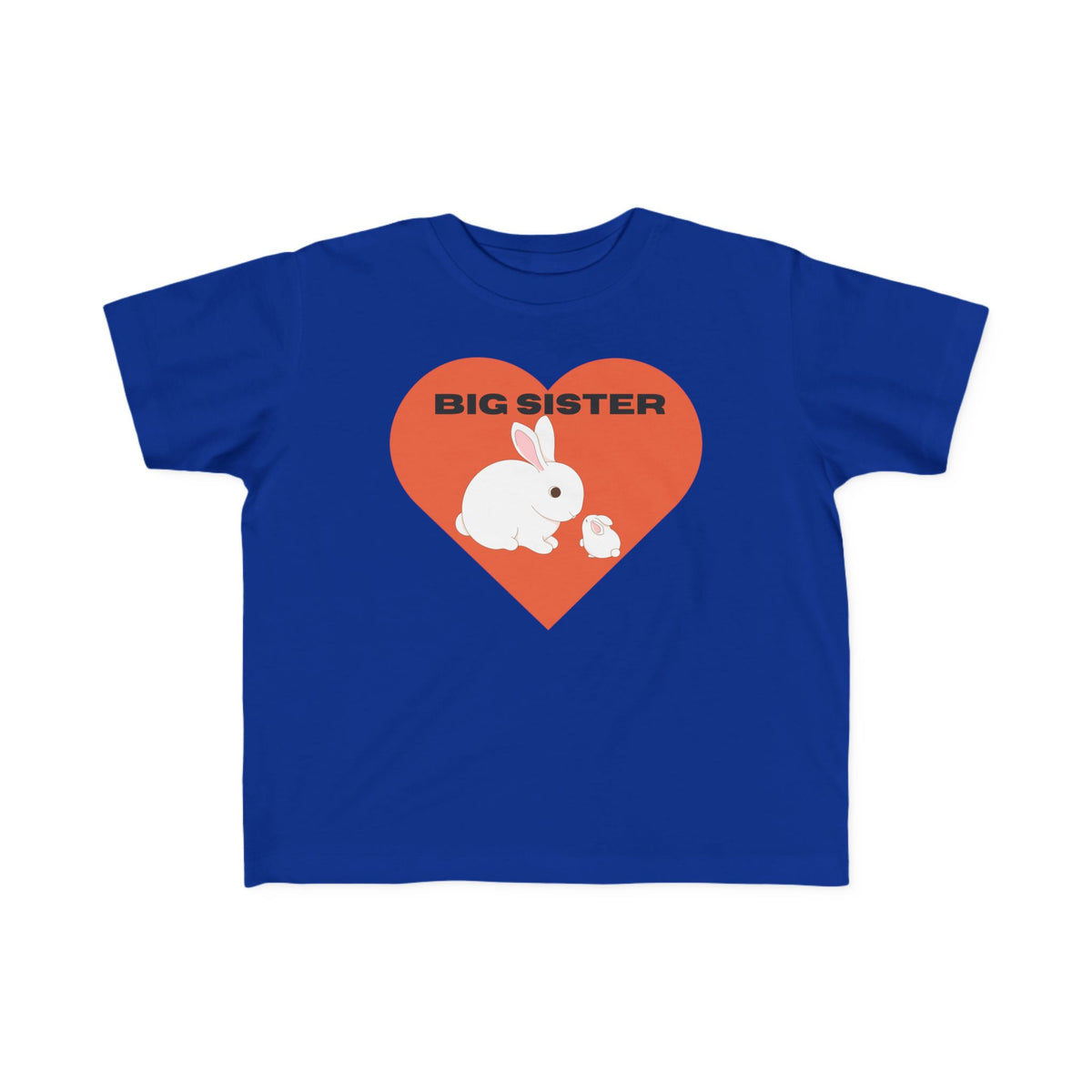 Big Sister Toddler Tee — Cute Bunny Heart Sibling Reveal Shirt