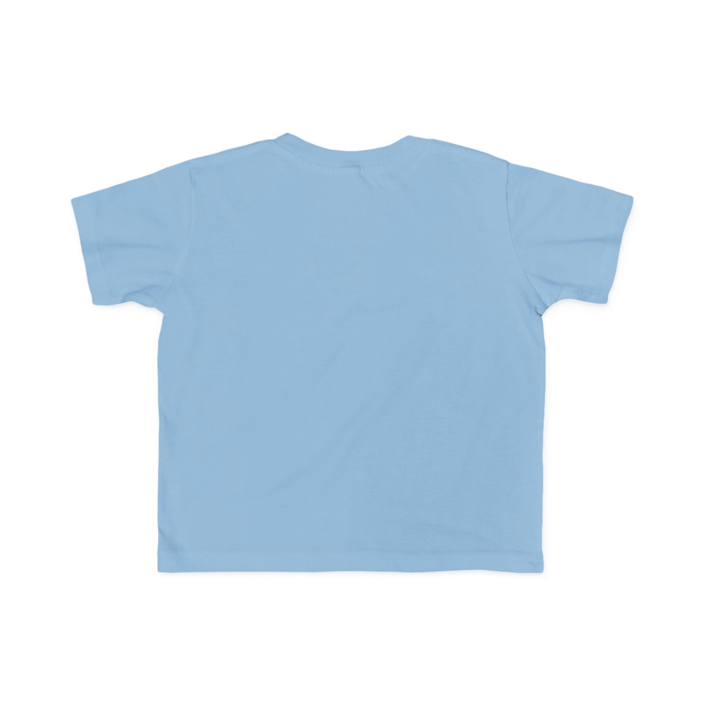 Peace Astronaut Toddler T-shirt, light-blue, short-sleeved, viewed from the back. Ideal for toddler's sensitive skin, featuring a durable print and classic fit.