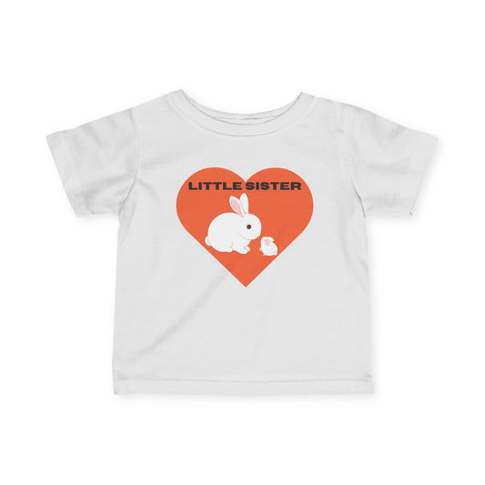 Baby Tee — "Little Sister" Bunny Heart T-Shirt