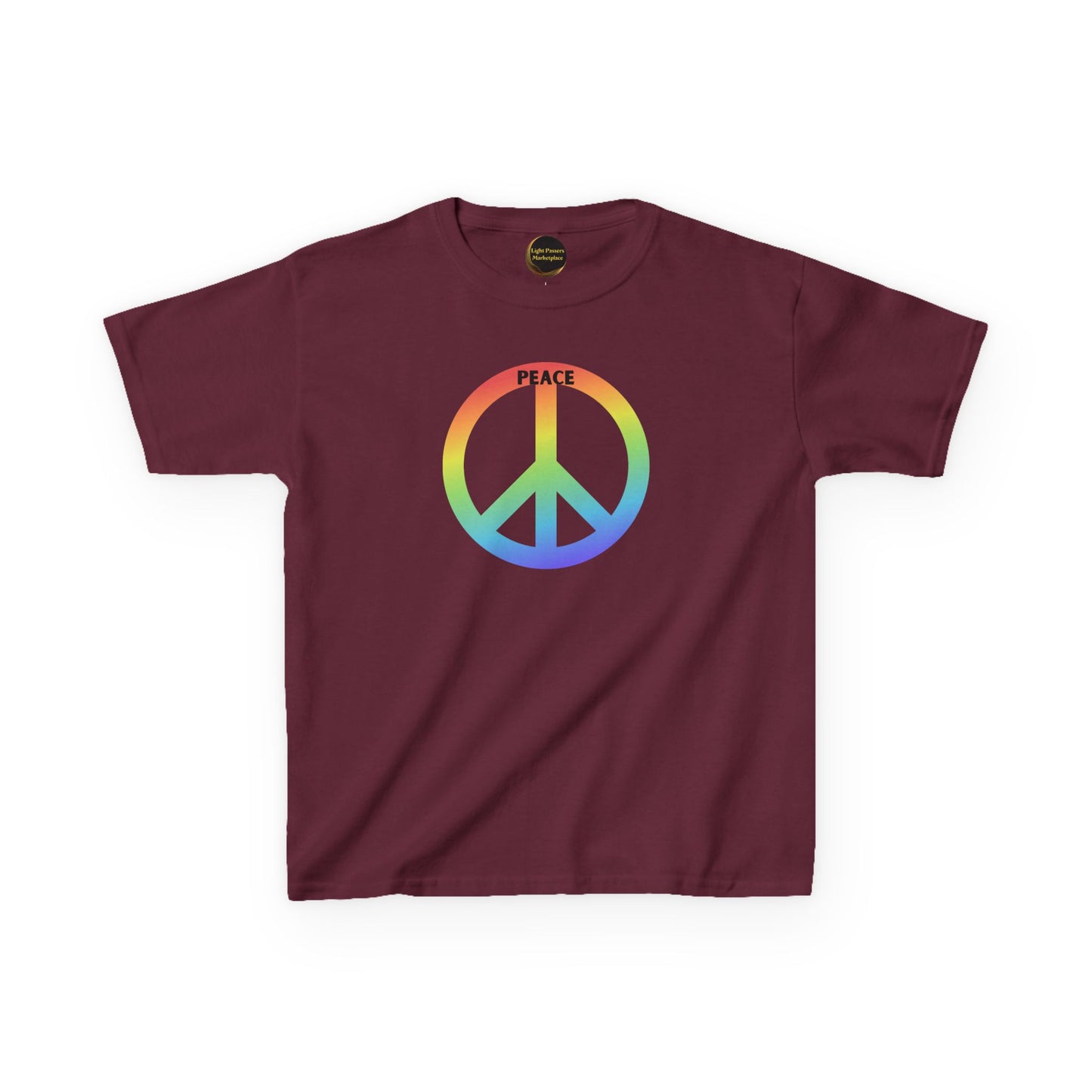 Kids/Youth Rainbow Peace Sign T-Shirt — "Peace" Graphic Tee for Children