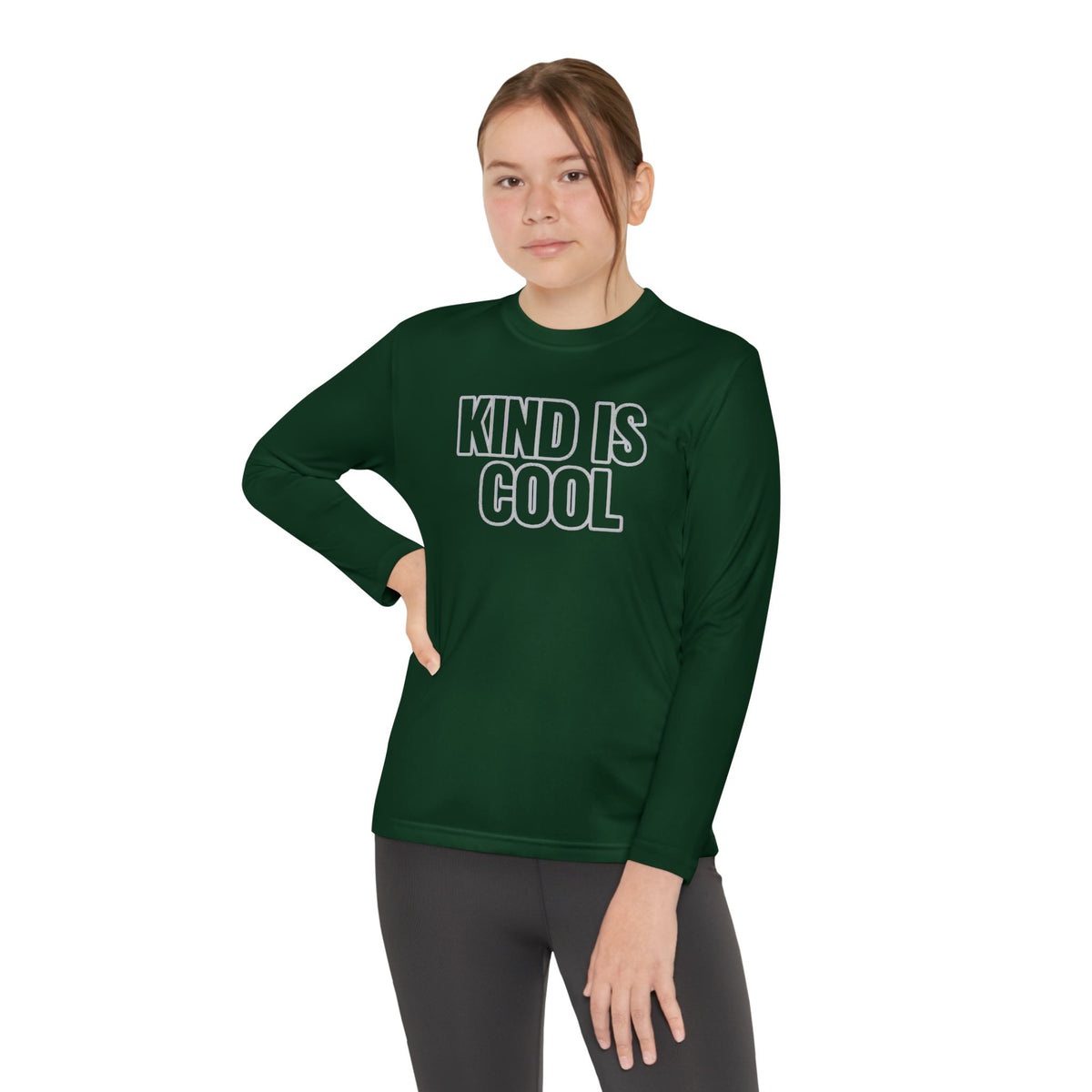 Youth Long Sleeve Tee — "Kind Is Cool" Positive Message Shirt