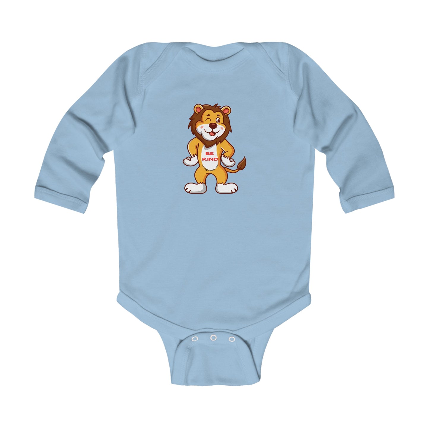 Be Kind Lion Baby Long Sleeve Onsie Bodysuit