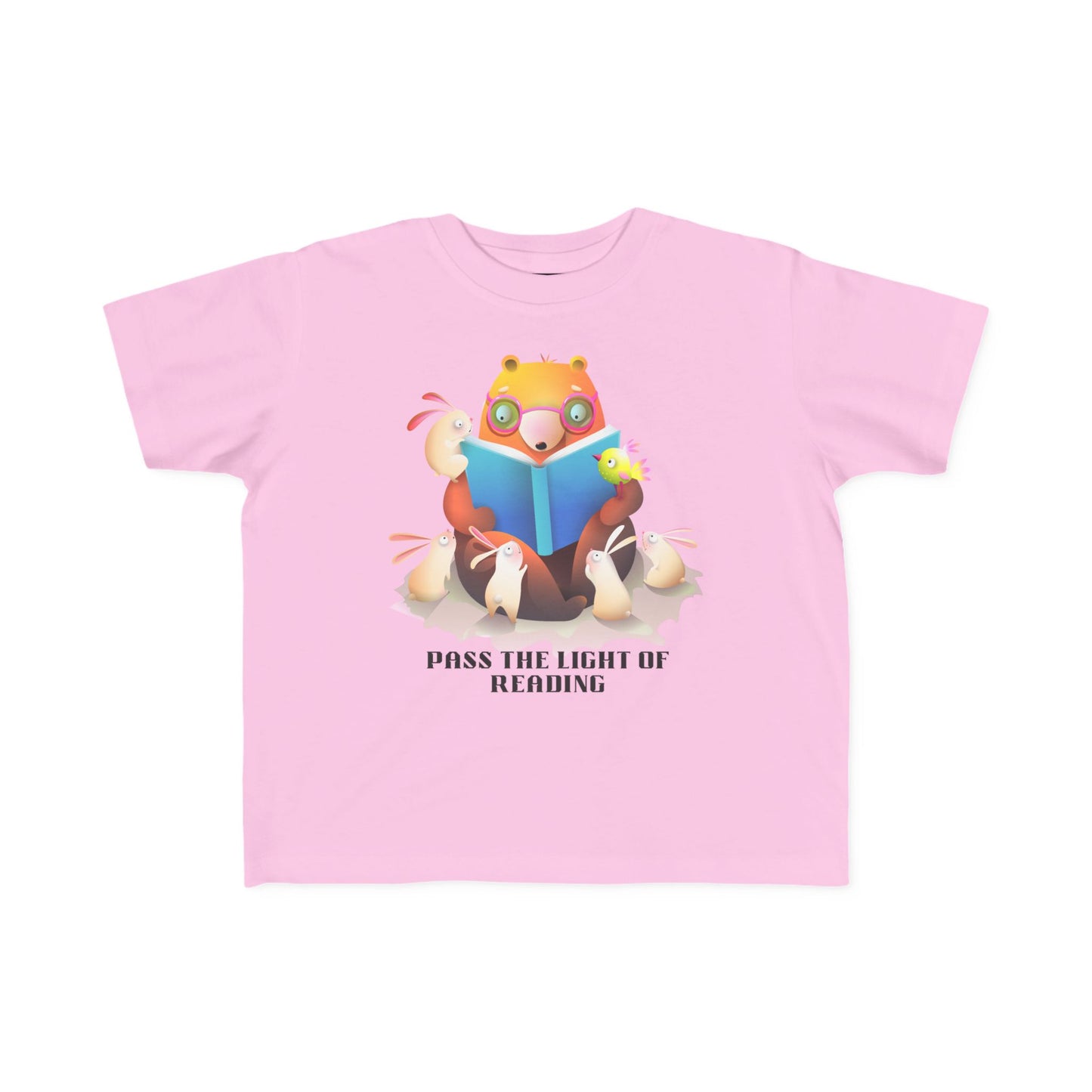 Toddler T-Shirt — Cute Reading Fox "Pass The Light Of Reading" Kids Tee