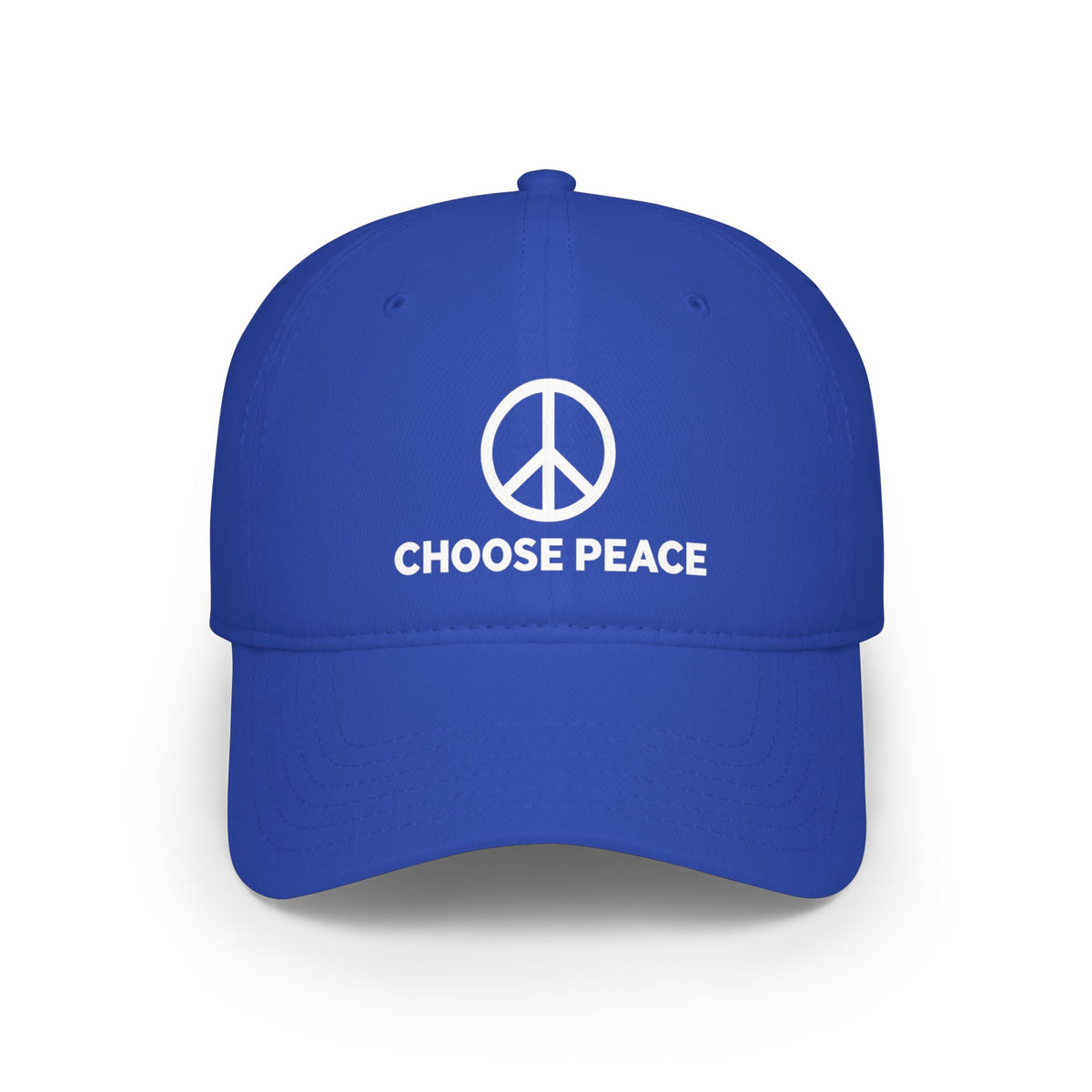 Adult Unisex Choose Peace Baseball Cap — Red Low-Profile Peace Sign Hat