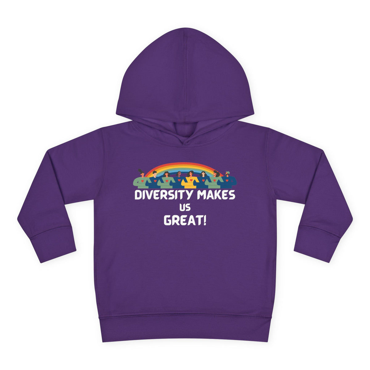 Toddler Hoodie — "Diversity Makes Us Great" Rainbow Pullover (Gift-Ready)
