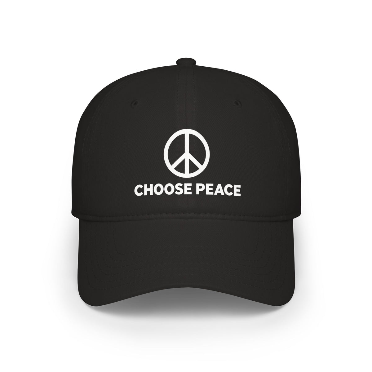 Adult Unisex Choose Peace Baseball Cap — Red Low-Profile Peace Sign Hat