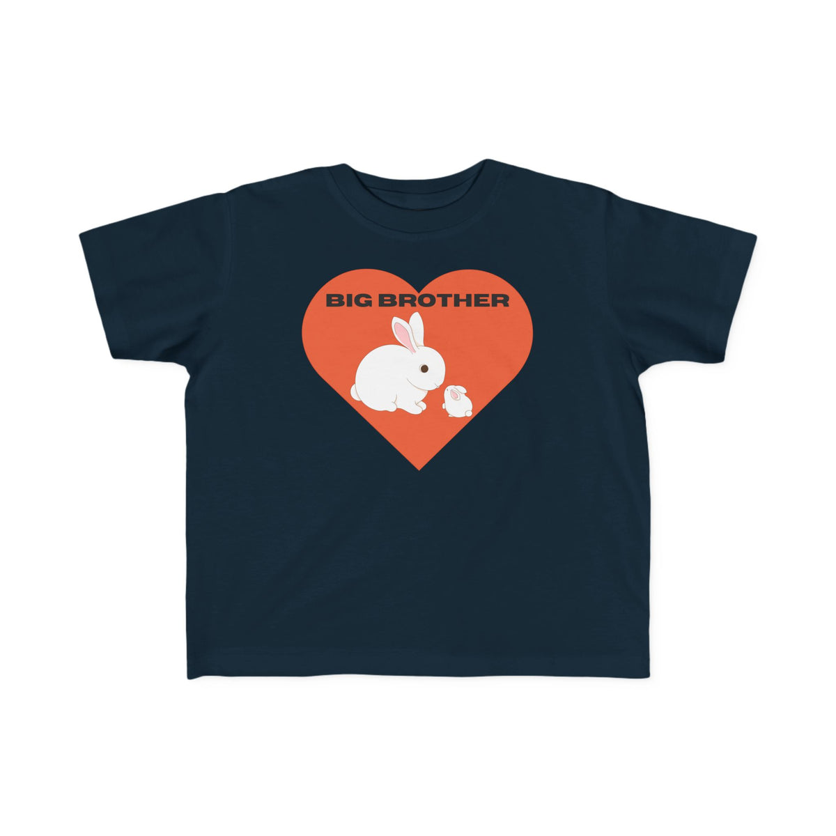 Big Brother Toddler Tee - Cute Bunny Heart Sibling Announcement Shirt