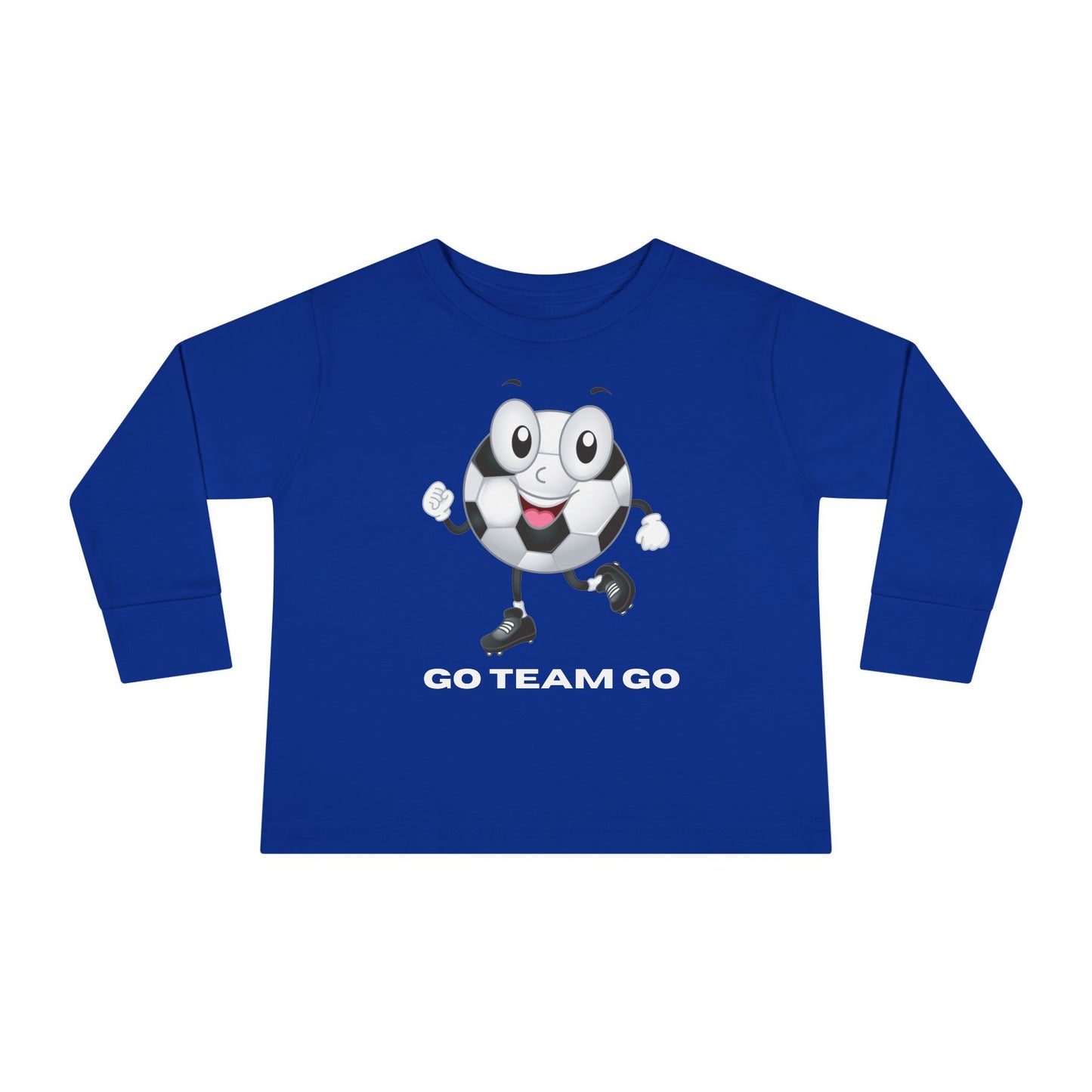 Toddler Long Sleeve Tee — 'Go Team Go' Cute Soccer Ball Kids Shirt
