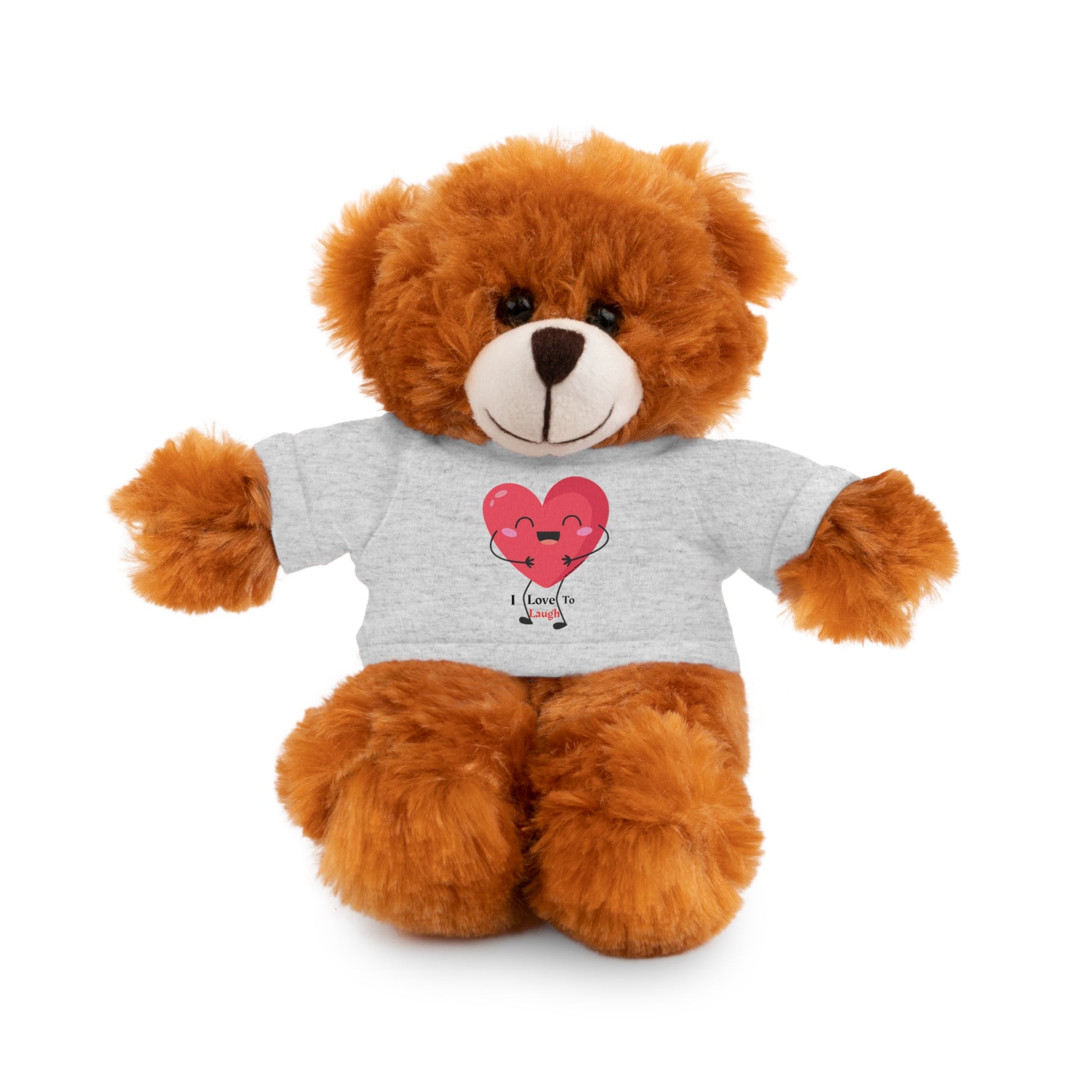 Cool Stuff Stuffies: Teddy bear with removable I Love to Laugh heart shirt, part of a set featuring six different animals, ideal for gifting.