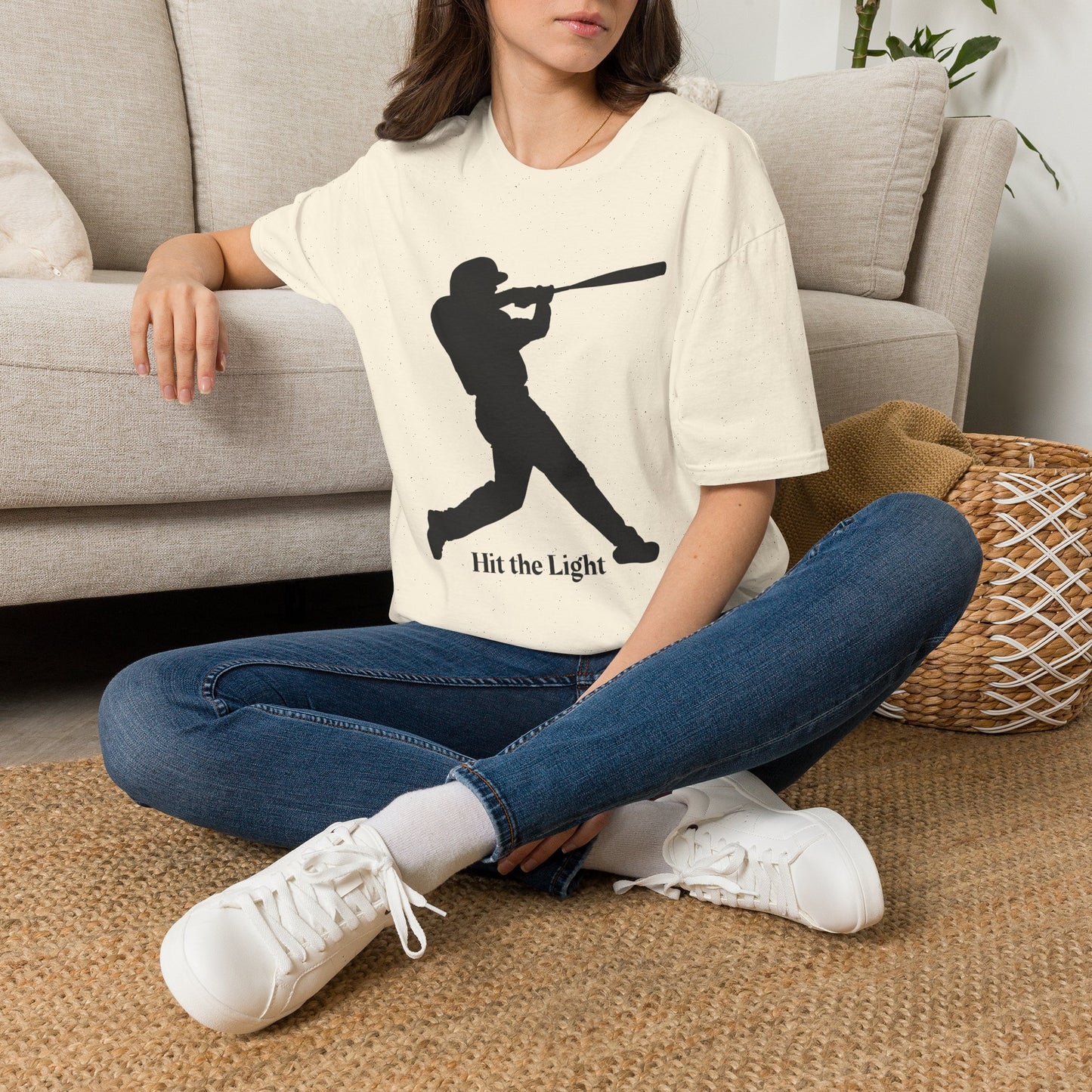 Teams Baseball Batter T-Shirt — "Hit the Light" Black Silhouette