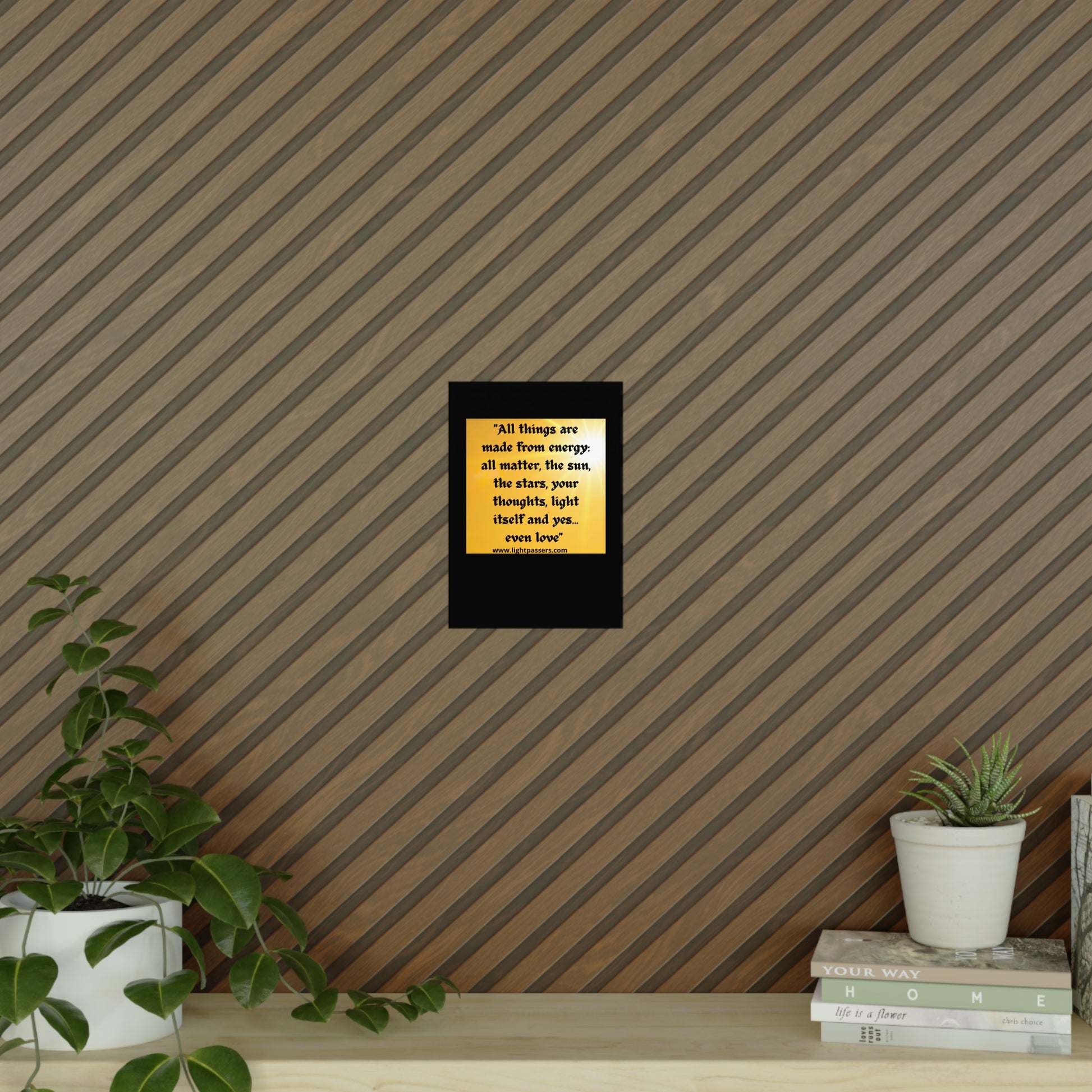 Inspirational 'All Things and People are Made with Energy' Poster in vibrant matte finish, showcasing motivational wall art perfect for home decor in various sizes.