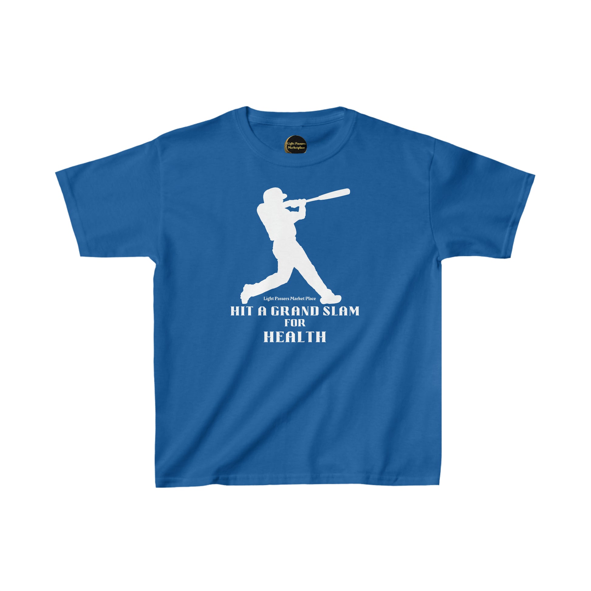 Youth baseball player tee, 100% cotton, twill tape shoulders, curl-resistant collar, no side seams, ethically sourced US cotton, Oeko-Tex certified, classic fit, tear-away label, ideal for printing.