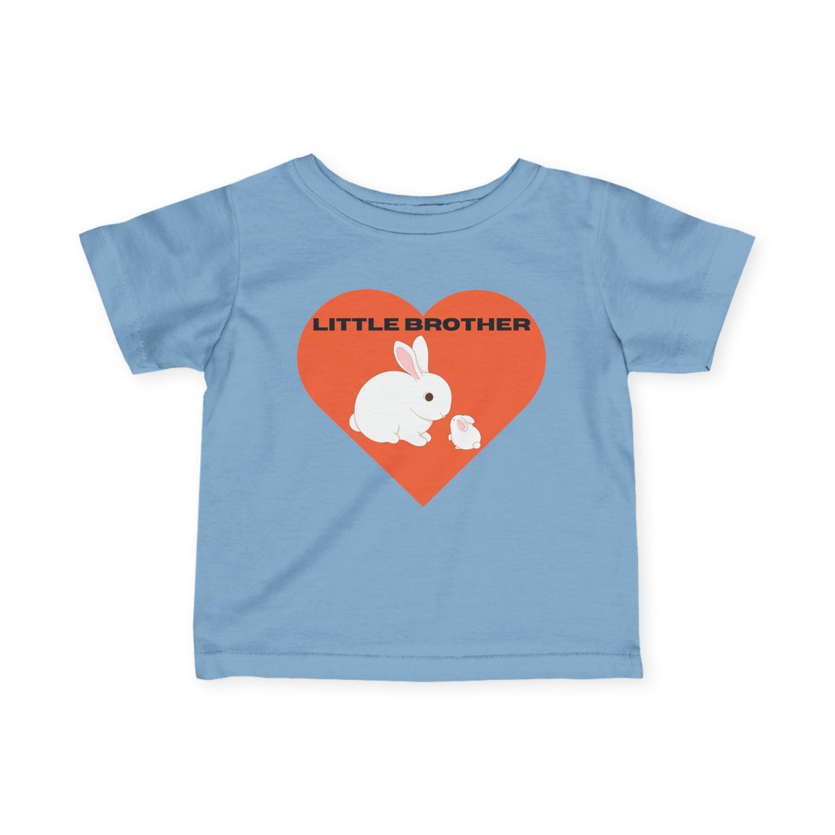 Baby Tee — "Little Brother" Heart Bunny Baby Shirt