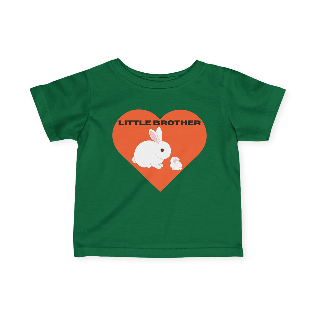 Baby Tee — "Little Brother" Heart Bunny Baby Shirt