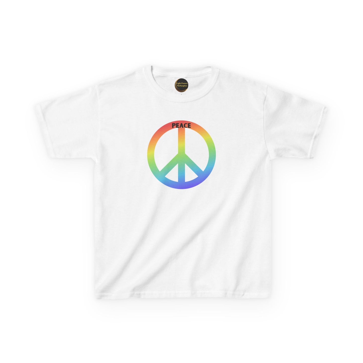 Kids/Youth Rainbow Peace Sign T-Shirt — "Peace" Graphic Tee for Children