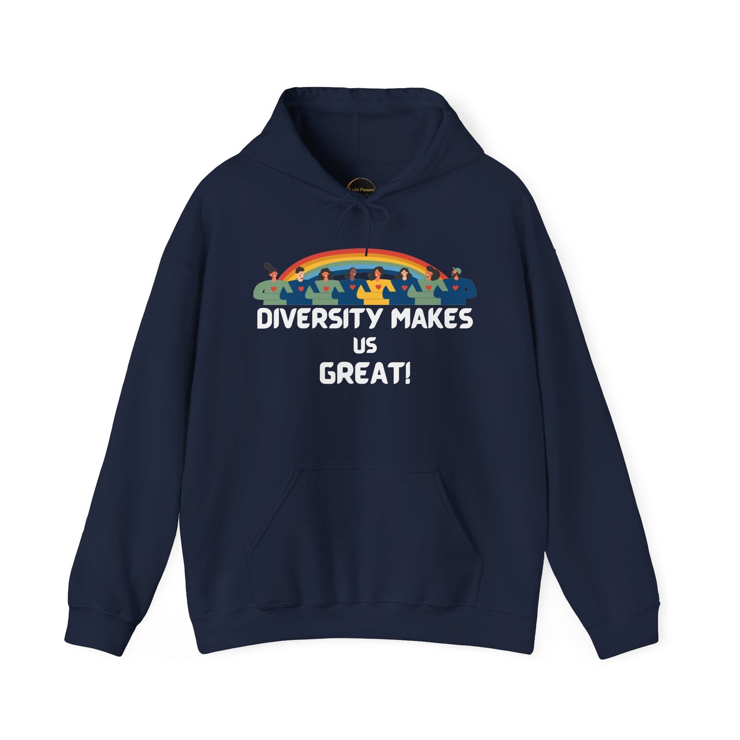 Diversity Makes Us Great Adult Unisex Hooded Sweatshirt Black or White Lettering