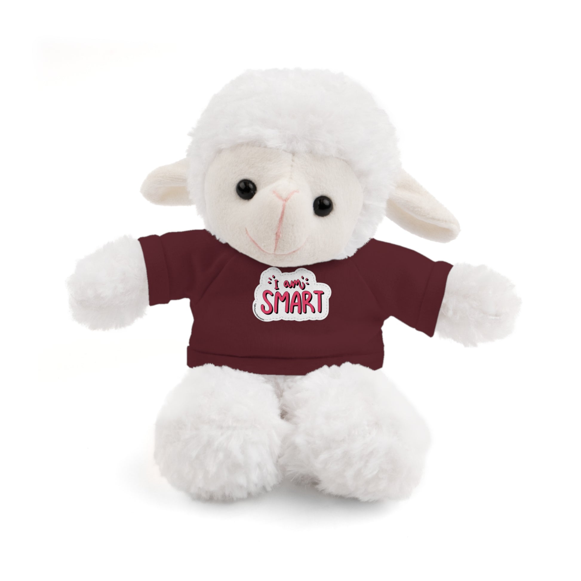 Cool Stuff Stuffies: A plush stuffed animal wearing a removable T-shirt with 'I am Smart' message, part of a six-animal educational toy collection.